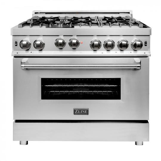 ZLINE Appliance Package - 36 in. Gas Range, Range Hood, Dishwasher - 3KP-RGRH36-DW