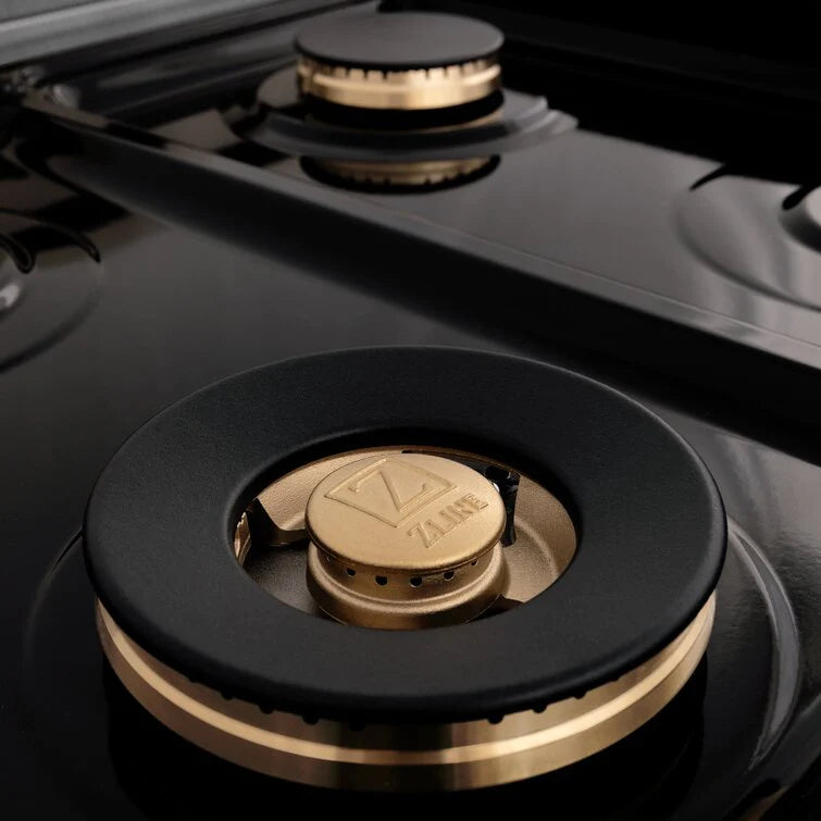 ZLINE Autograph 48 in. Gas Burner/Electric Oven in DuraSnow Stainless Steel with Matte Black Accents, RASZ-SN-48-MB