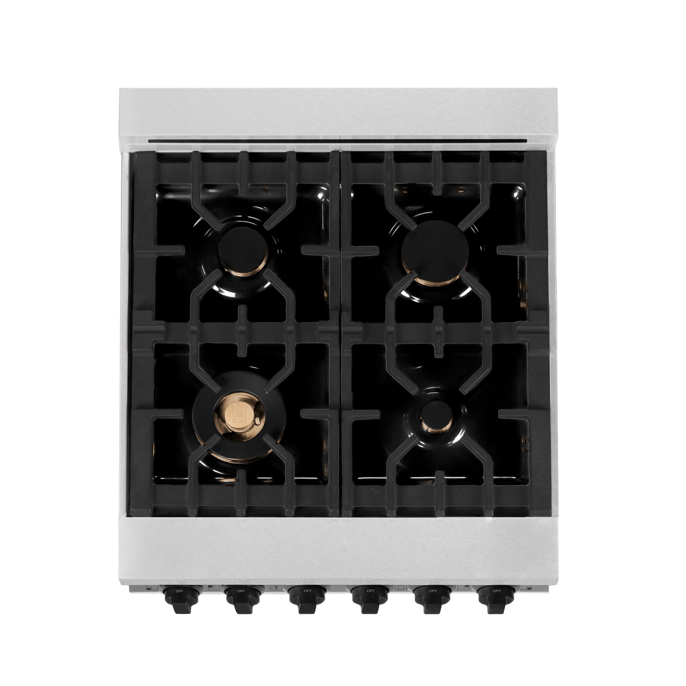 ZLINE Autograph Edition 24" 2.8 cu. ft. Dual Fuel Range with Gas Stove and Electric Oven in DuraSnow Stainless Steel with White Matte Door and Accents