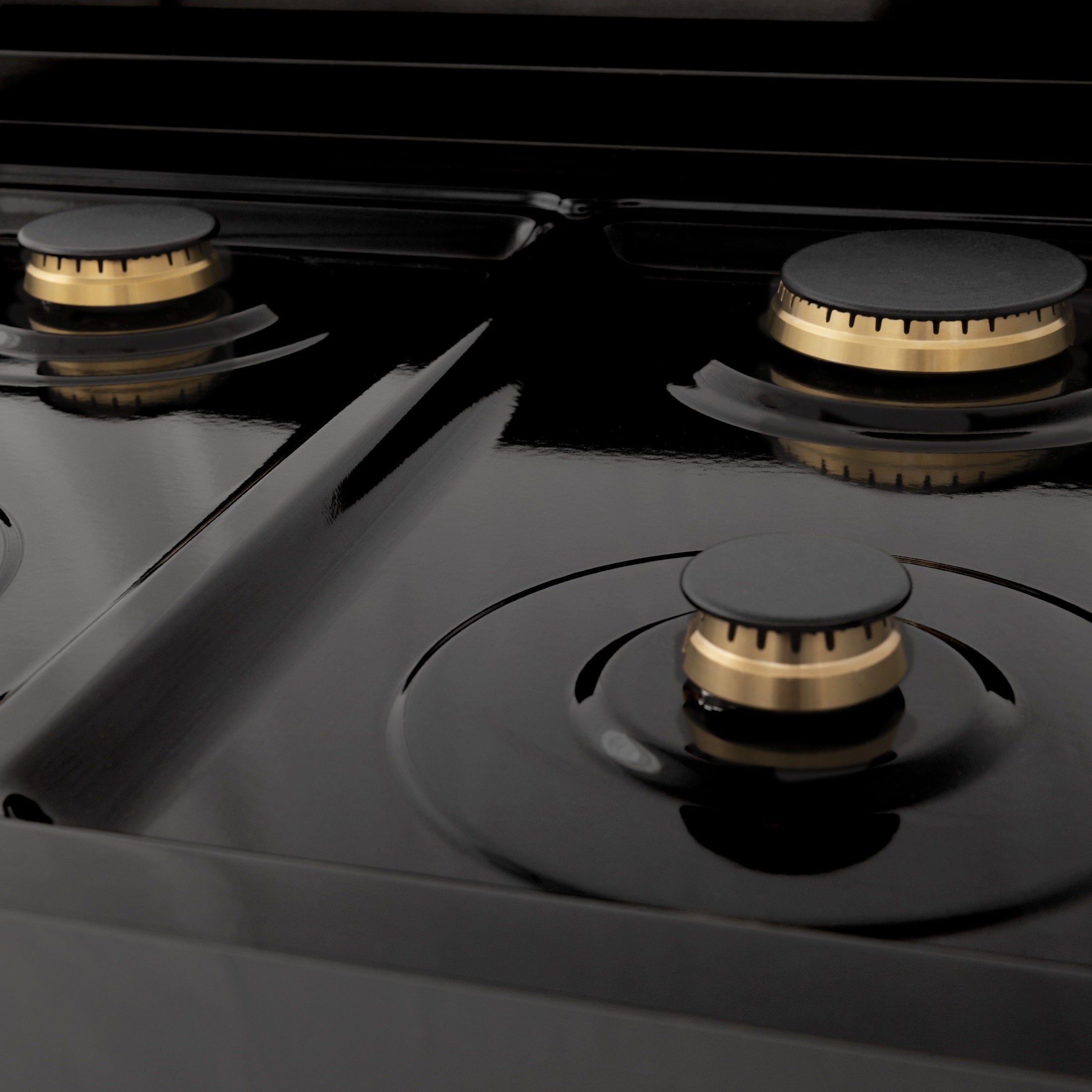 ZLINE Autograph Edition 30" 4.0 cu. ft. Dual Fuel Range with Gas Stove and Electric Oven in Black Stainless Steel with Accents