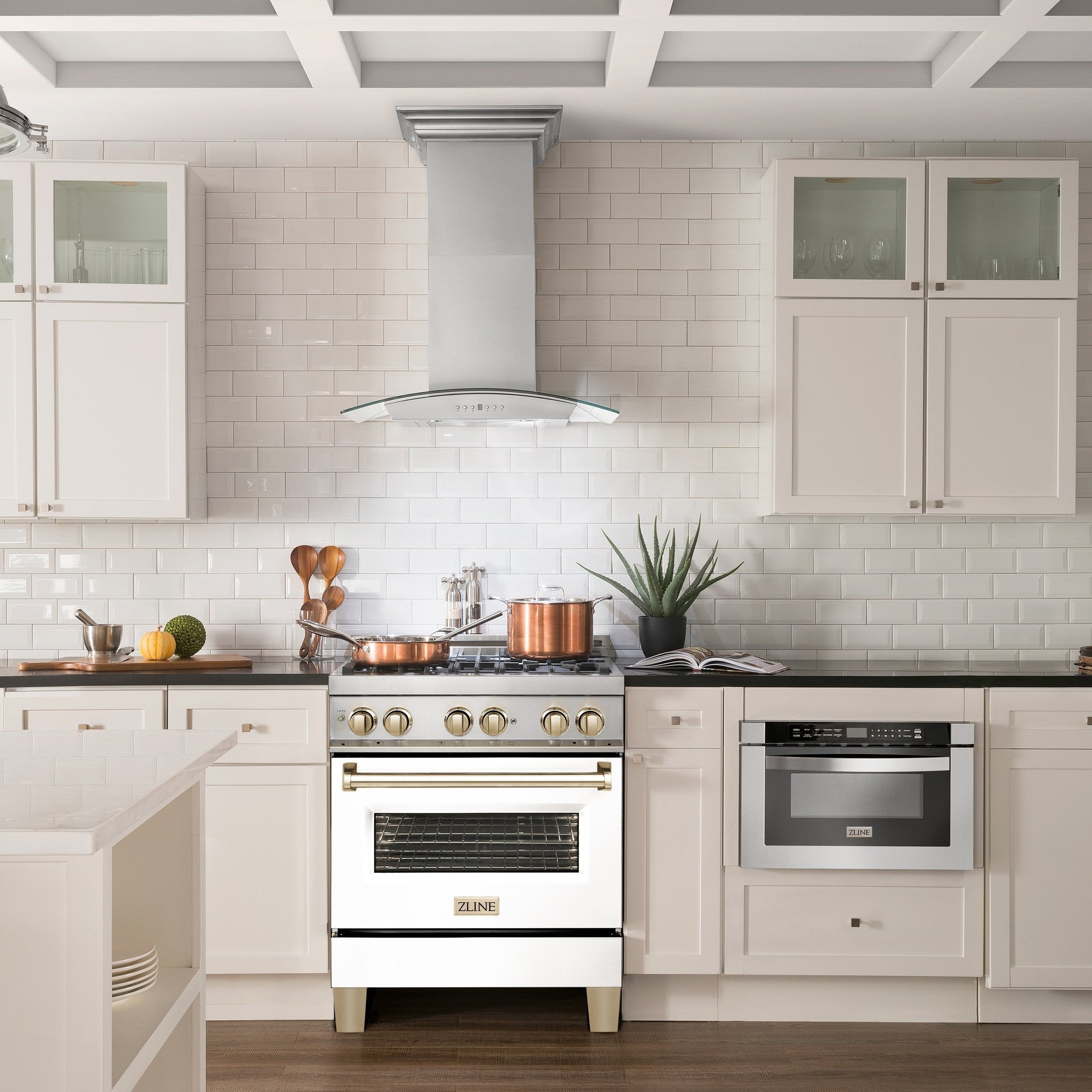 ZLINE Autograph Edition 30" 4.0 cu. ft. Dual Fuel Range with Gas Stove and Electric Oven in Stainless Steel with White Matte Door and Accents