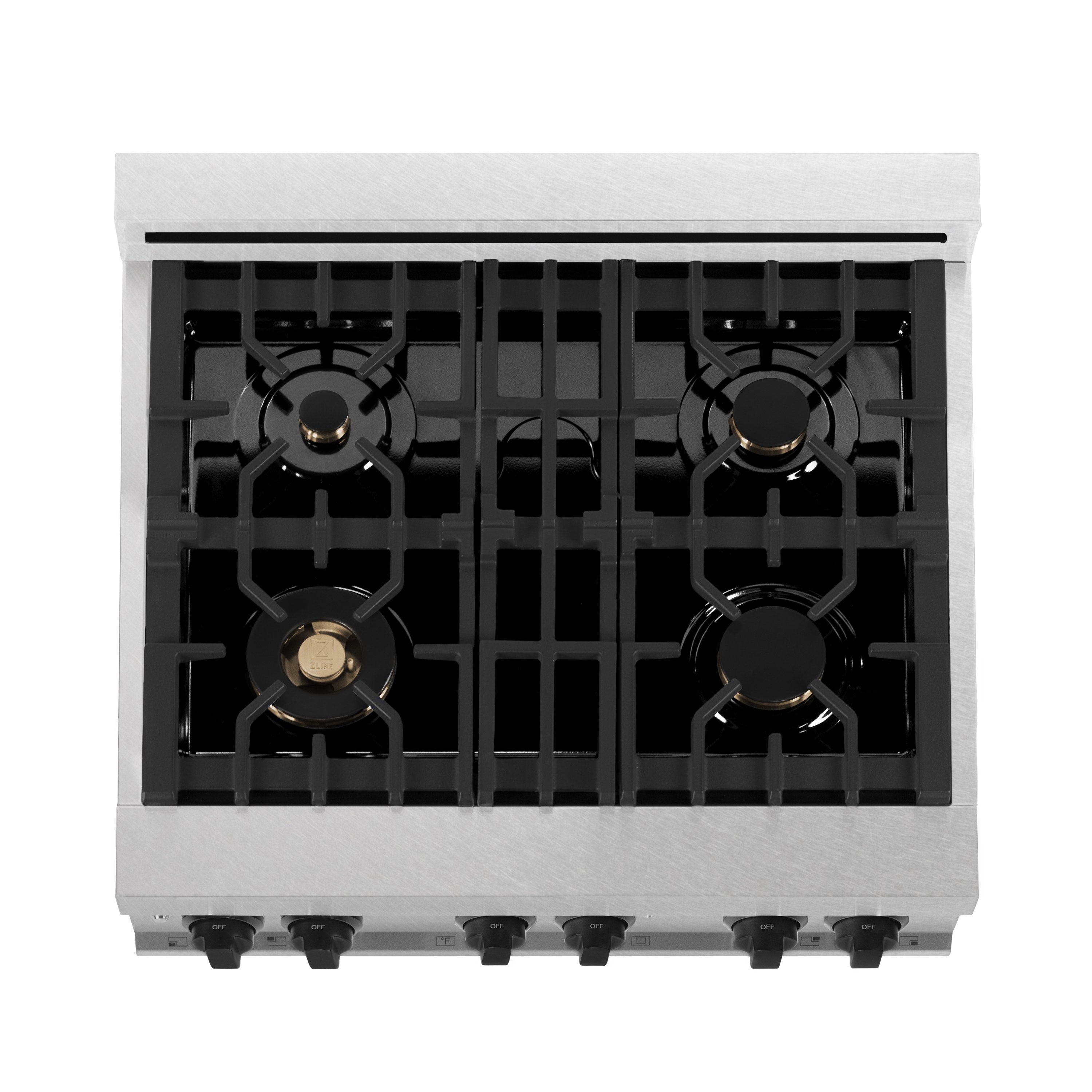 ZLINE Autograph Edition 30" 4.0 cu. ft. Range with Gas Stove and Gas Oven in DuraSnow Stainless Steel with White Matte Door and Accents