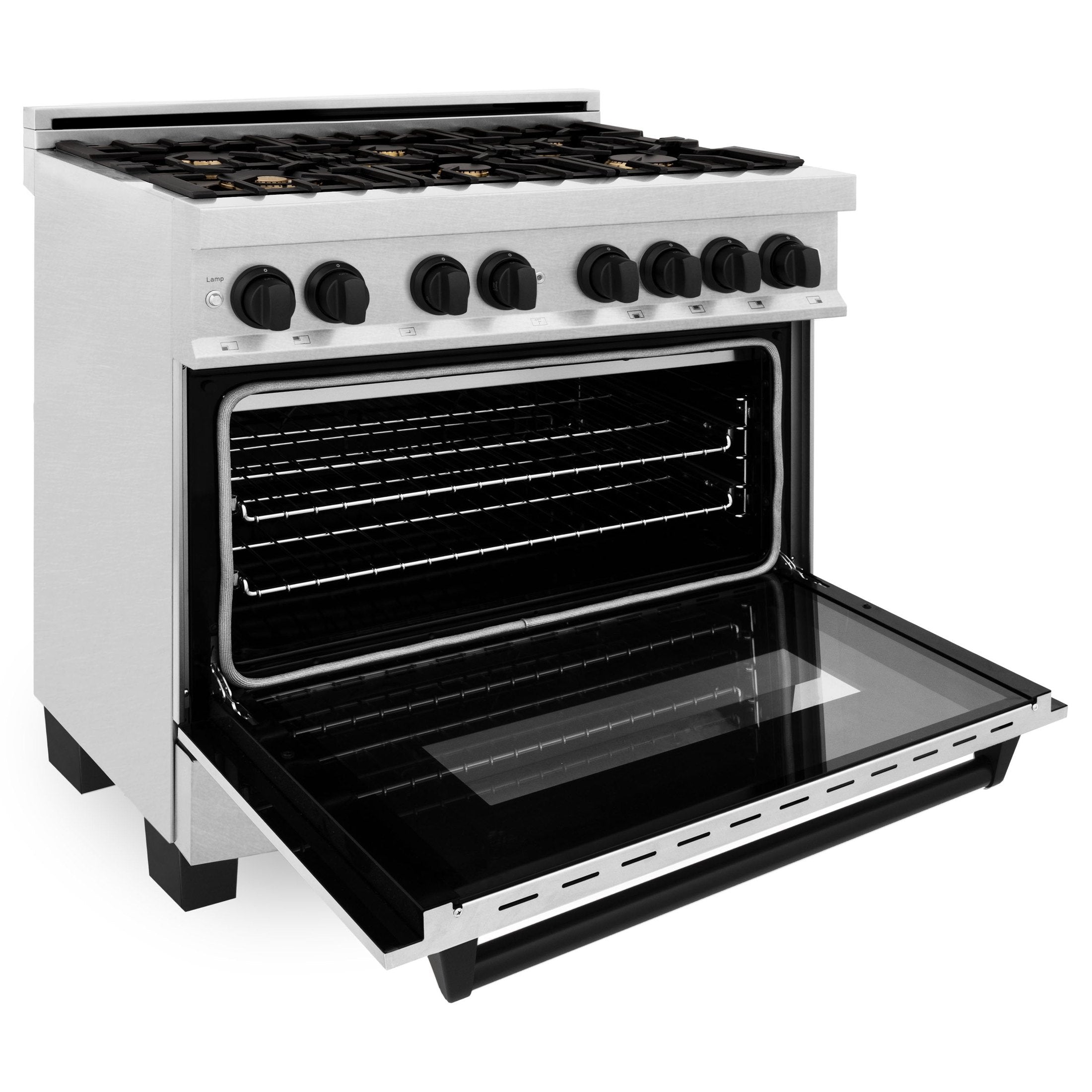 ZLINE Autograph Edition 36" 4.6 cu. ft. Dual Fuel Range with Gas Stove and Electric Oven in DuraSnow Stainless Steel with Accents