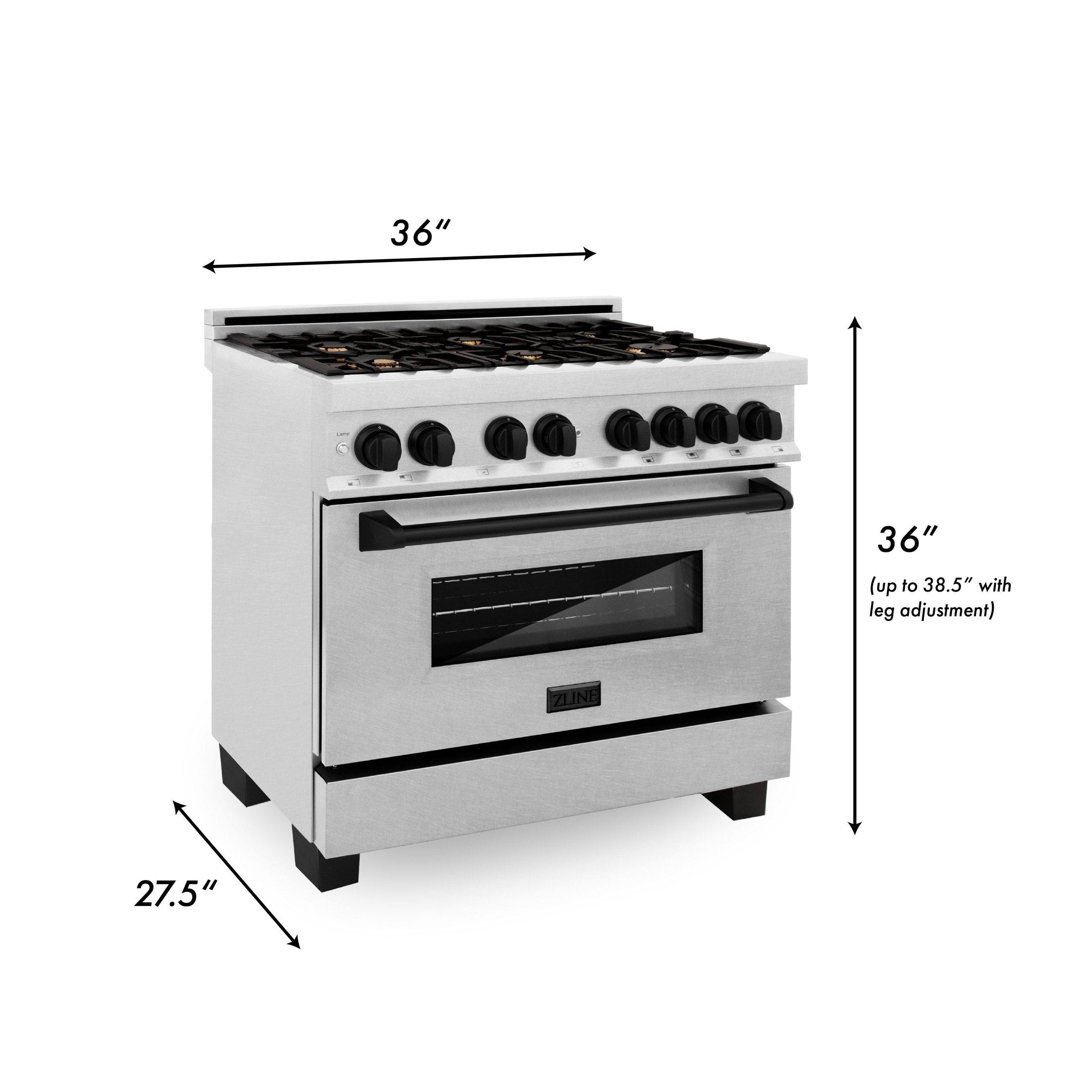 ZLINE Autograph Edition 36" 4.6 cu. ft. Dual Fuel Range with Gas Stove and Electric Oven in DuraSnow Stainless Steel with Accents