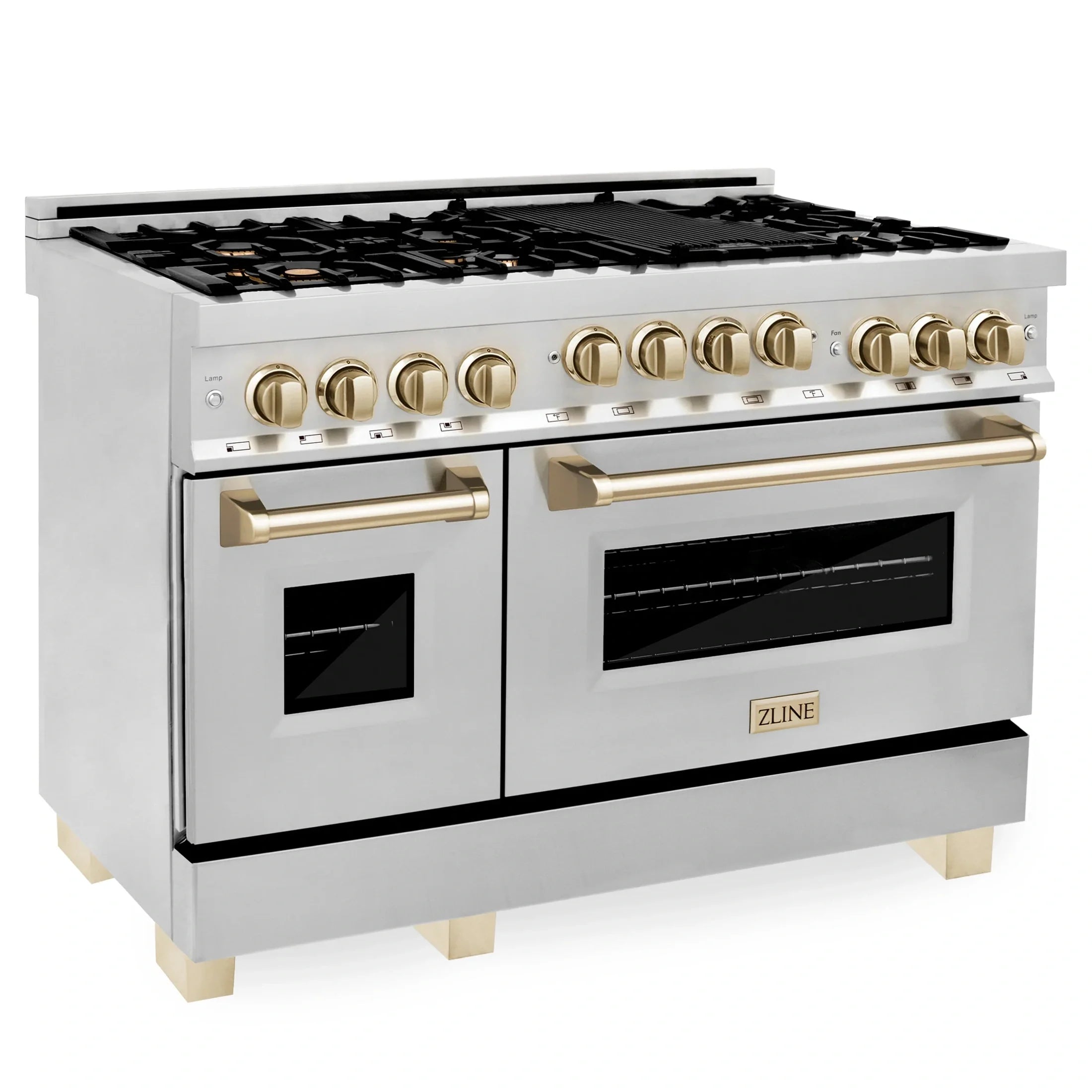 ZLINE Autograph Edition 48" 6.0 cu. ft. Range with Gas Stove and Gas Oven in DuraSnow Stainless Steel with Accents