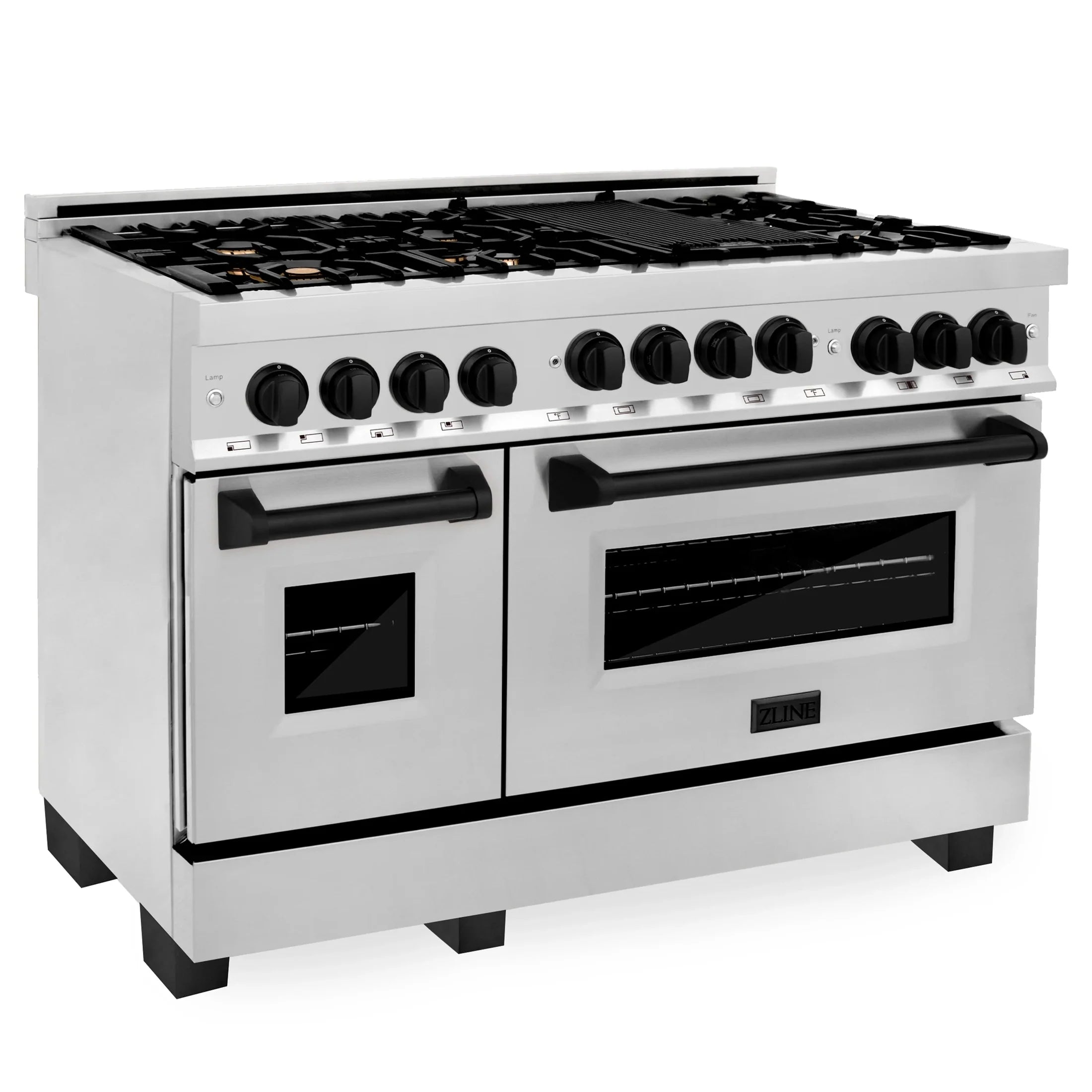 ZLINE Autograph Edition 48" 6.0 cu. ft. Range with Gas Stove and Gas Oven in DuraSnow Stainless Steel with Accents