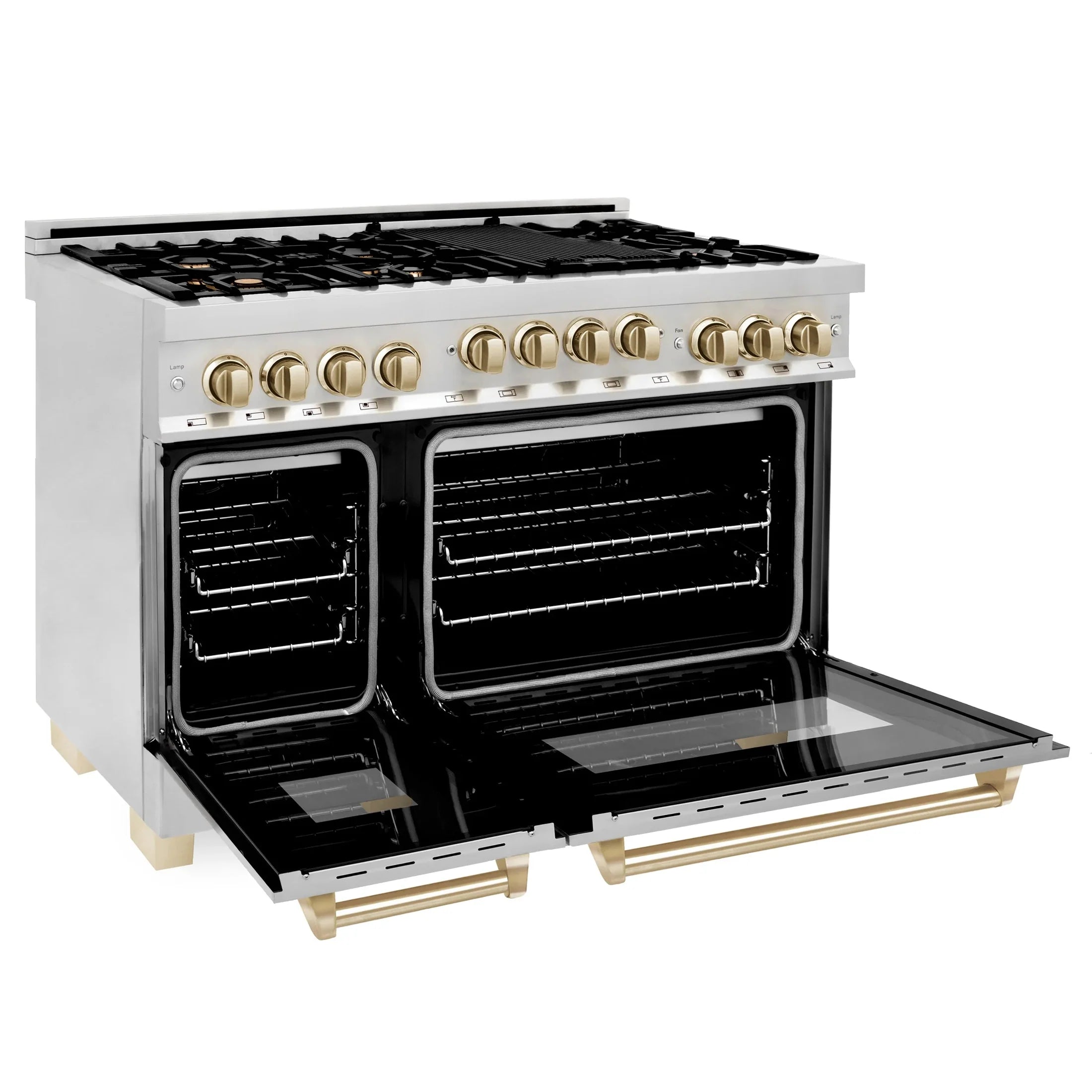 ZLINE Autograph Edition 48" 6.0 cu. ft. Range with Gas Stove and Gas Oven in DuraSnow Stainless Steel with Accents