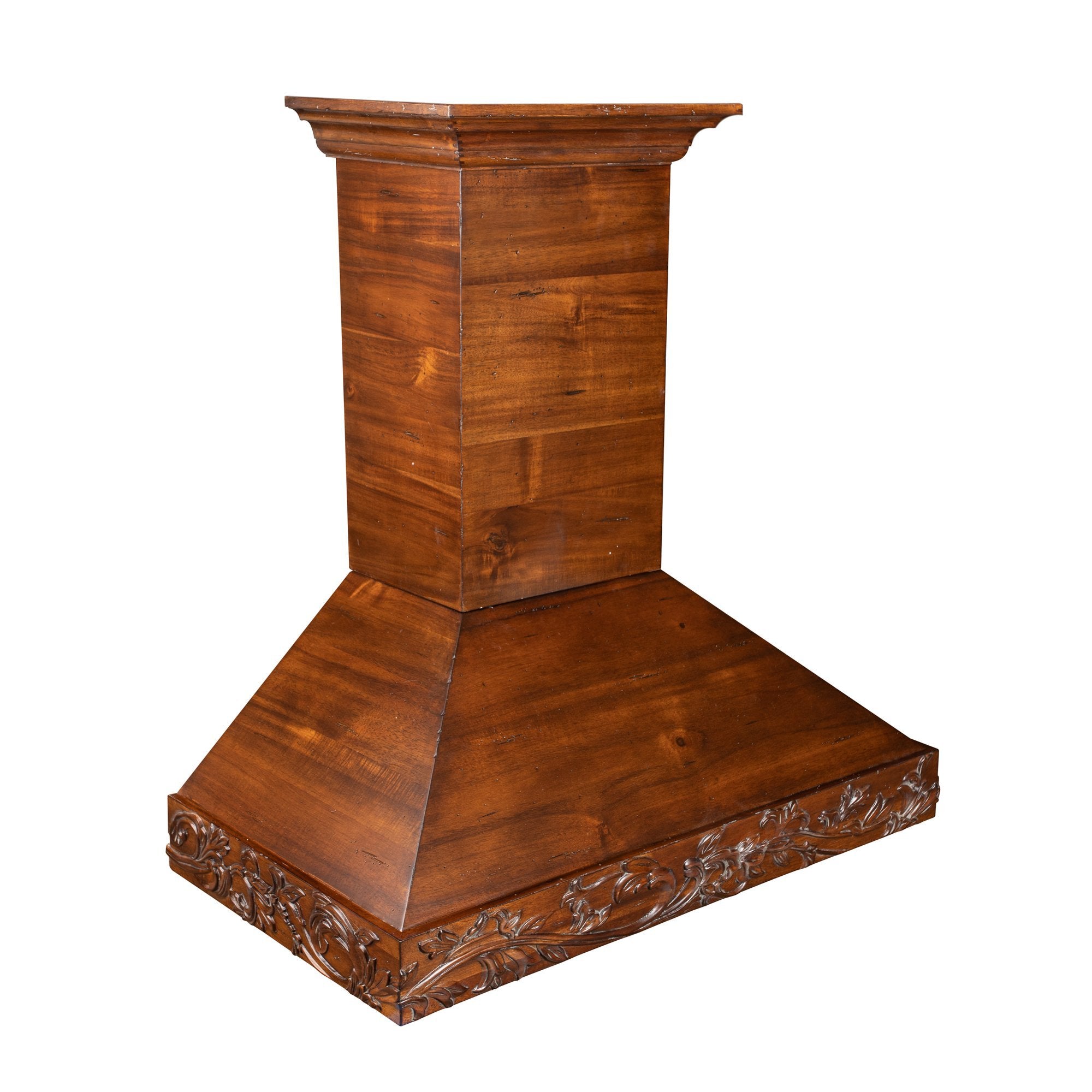 ZLINE Carved Wooden Wall Mount Range Hood in Walnut - Includes Motor - KBRRC
