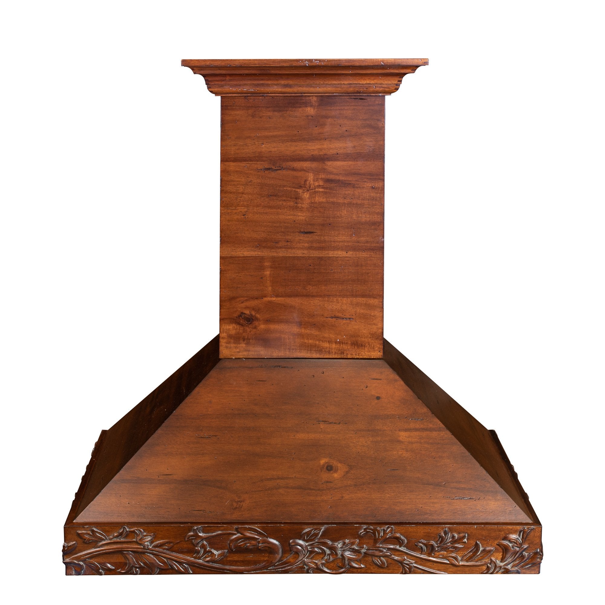 ZLINE Carved Wooden Wall Mount Range Hood in Walnut - Includes Motor - KBRRC