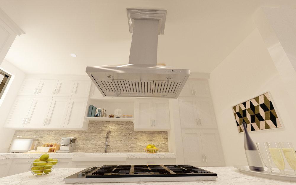ZLINE Designer Series DuraSnow Stainless Steel Island Mount Range Hood