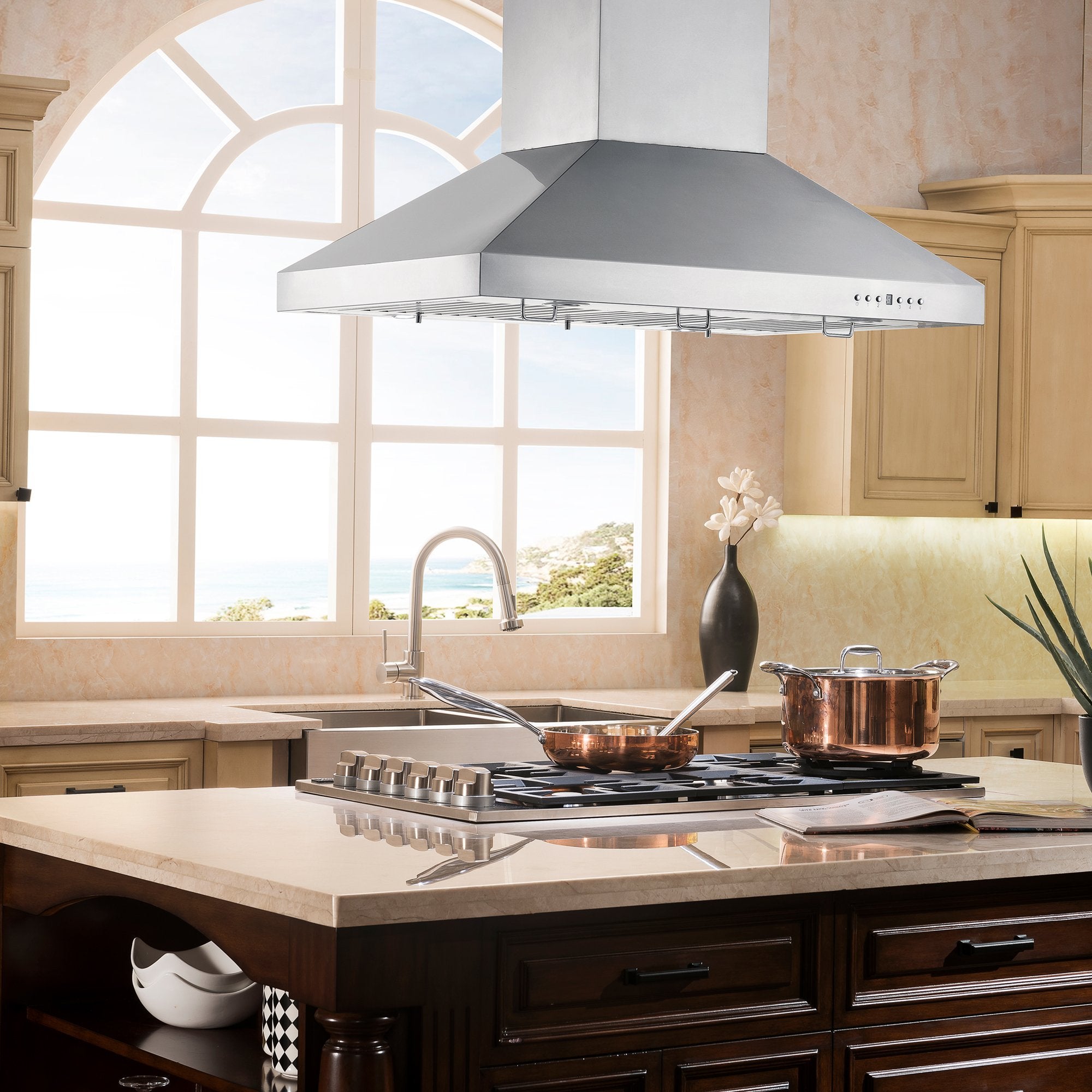 ZLINE Designer Series DuraSnow Stainless Steel Island Mount Range Hood
