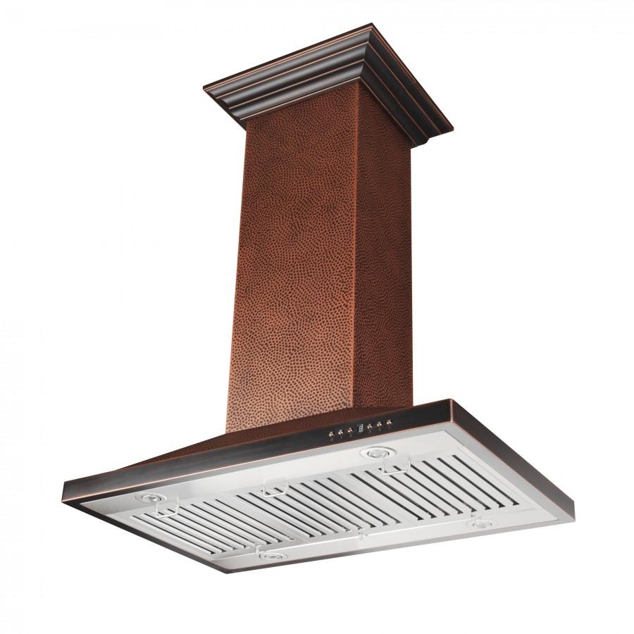 ZLINE Designer Series Hand Hammered Copper Island Mount Range Hood