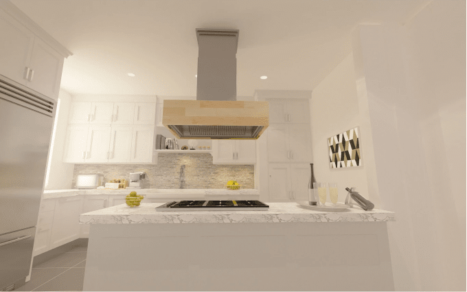 ZLINE Designer Series Wooden Island Mount Range Hood in Butcher Block