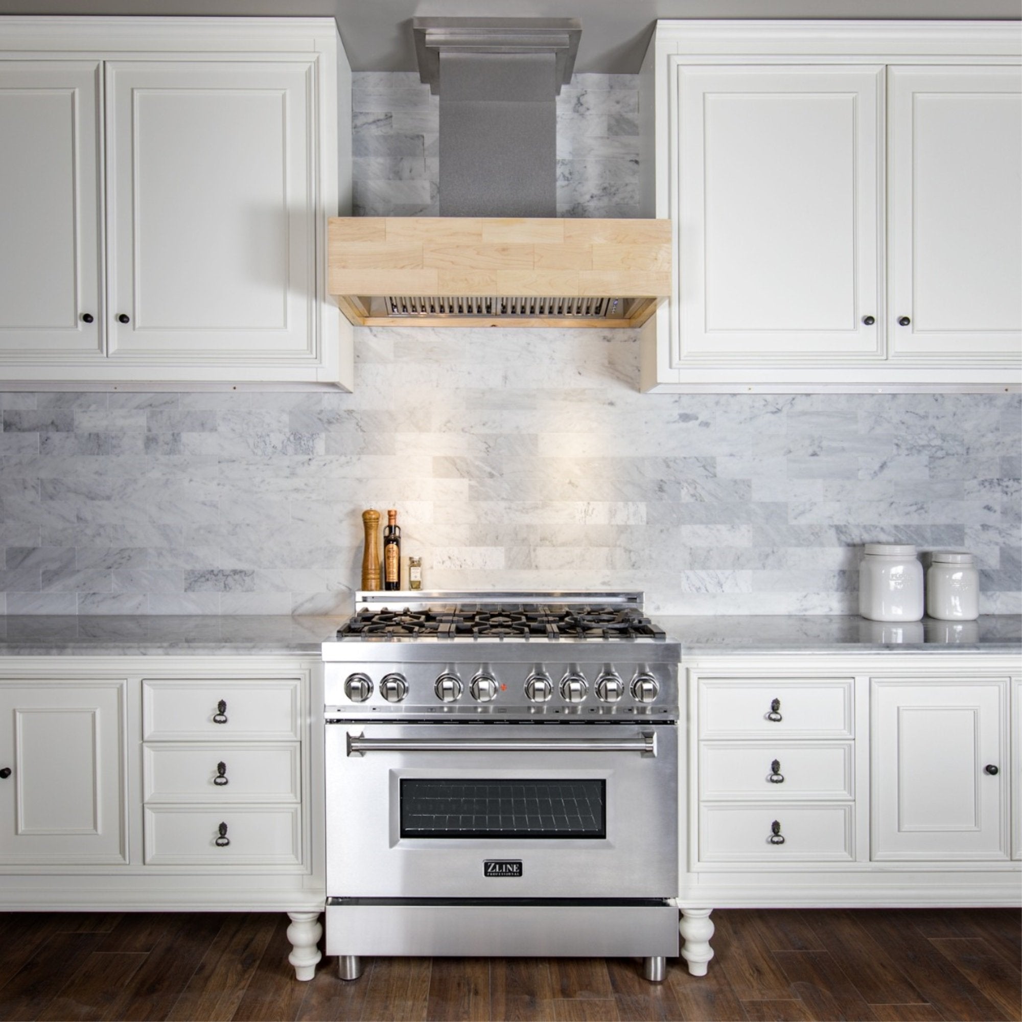 ZLINE Designer Series Wooden Wall Mount Range Hood in Butcher Block - 681M