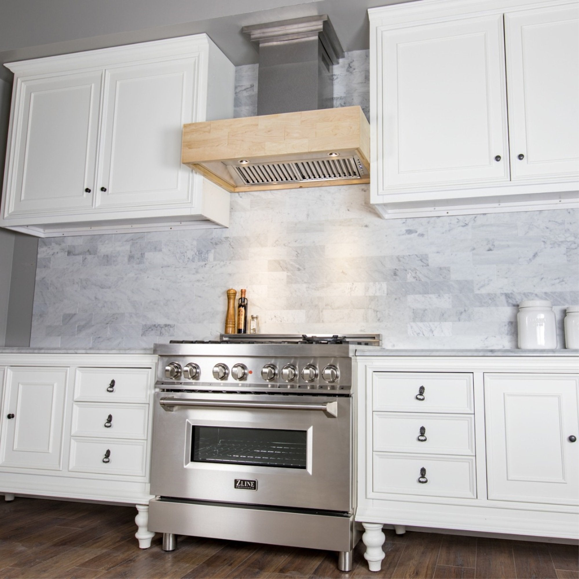 ZLINE Designer Series Wooden Wall Mount Range Hood in Butcher Block - 681M