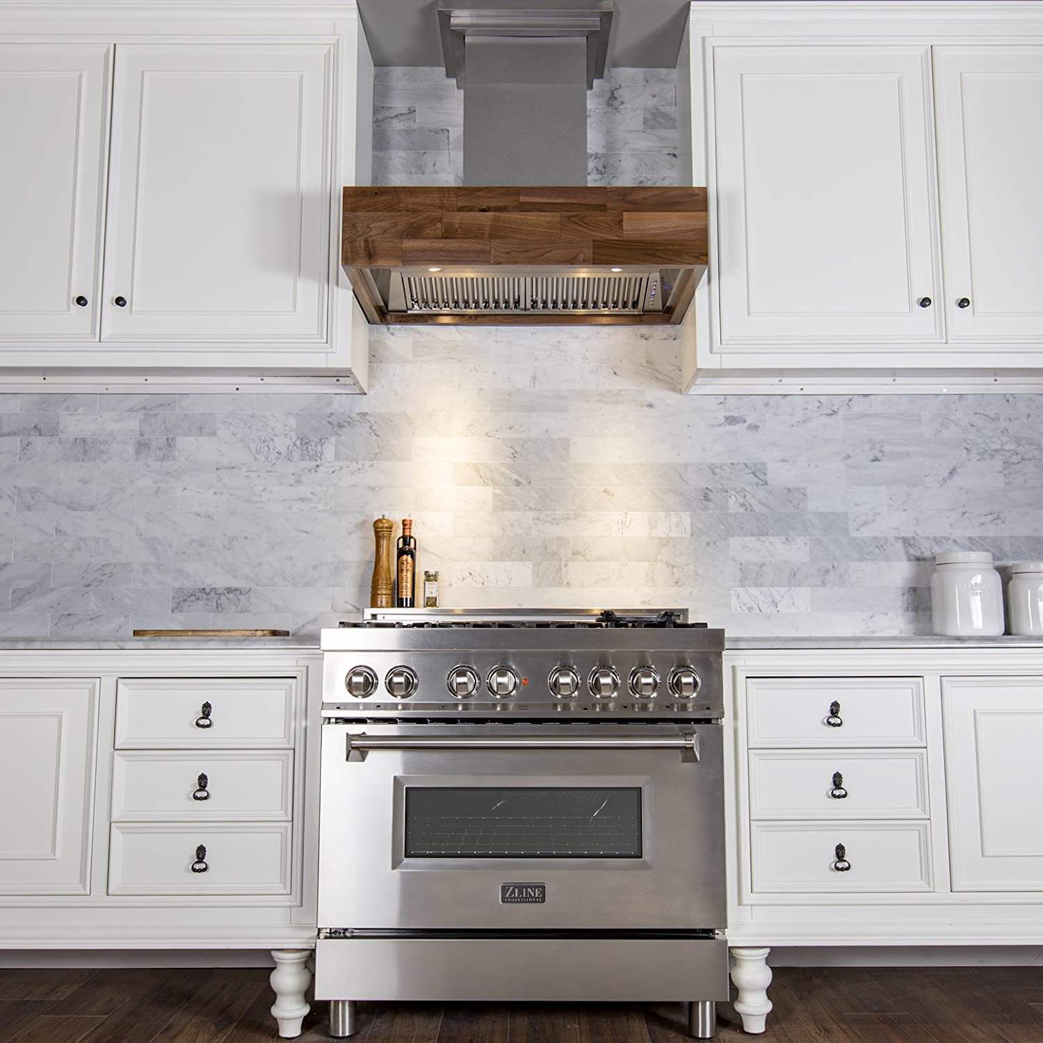 ZLINE Designer Series Wooden Wall Mount Range Hood in Butcher Block