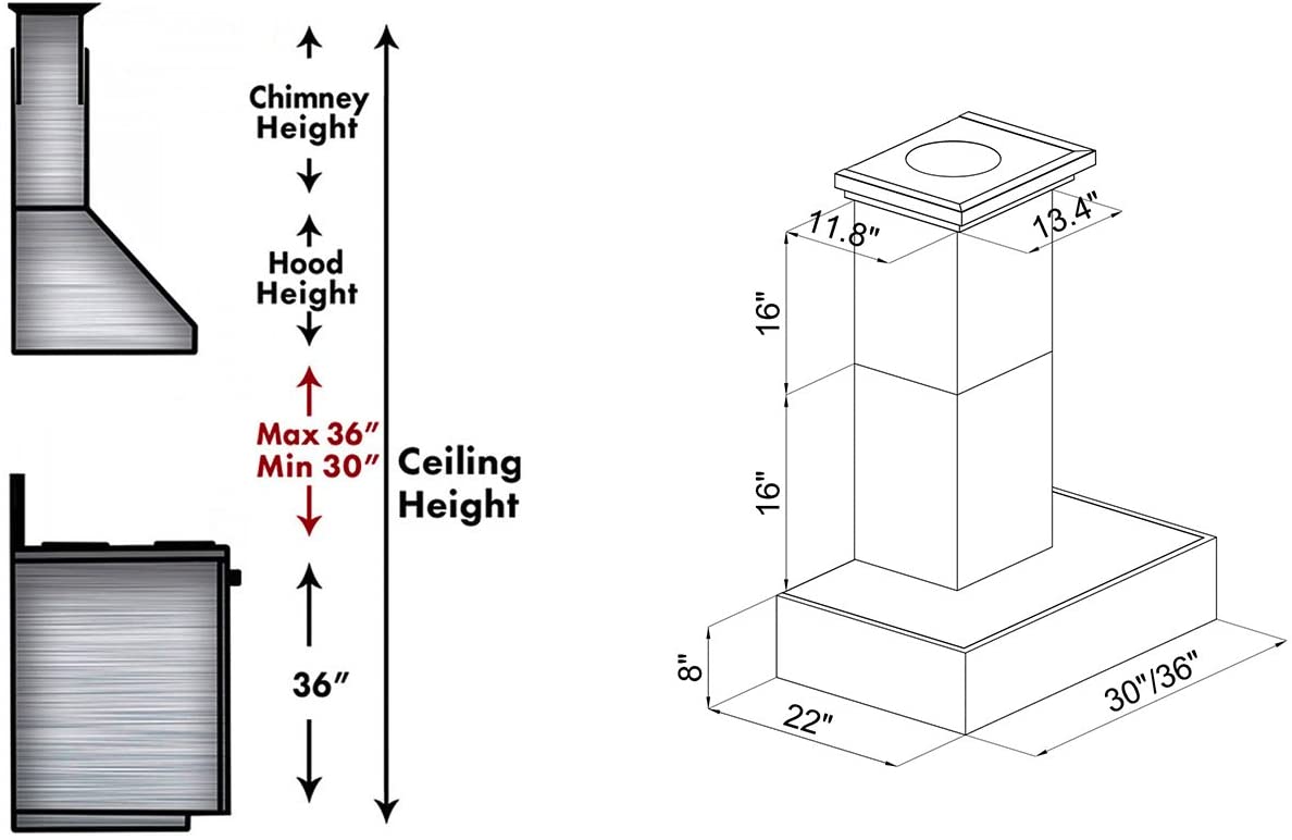 ZLINE Designer Series Wooden Wall Mount Range Hood in Butcher Block