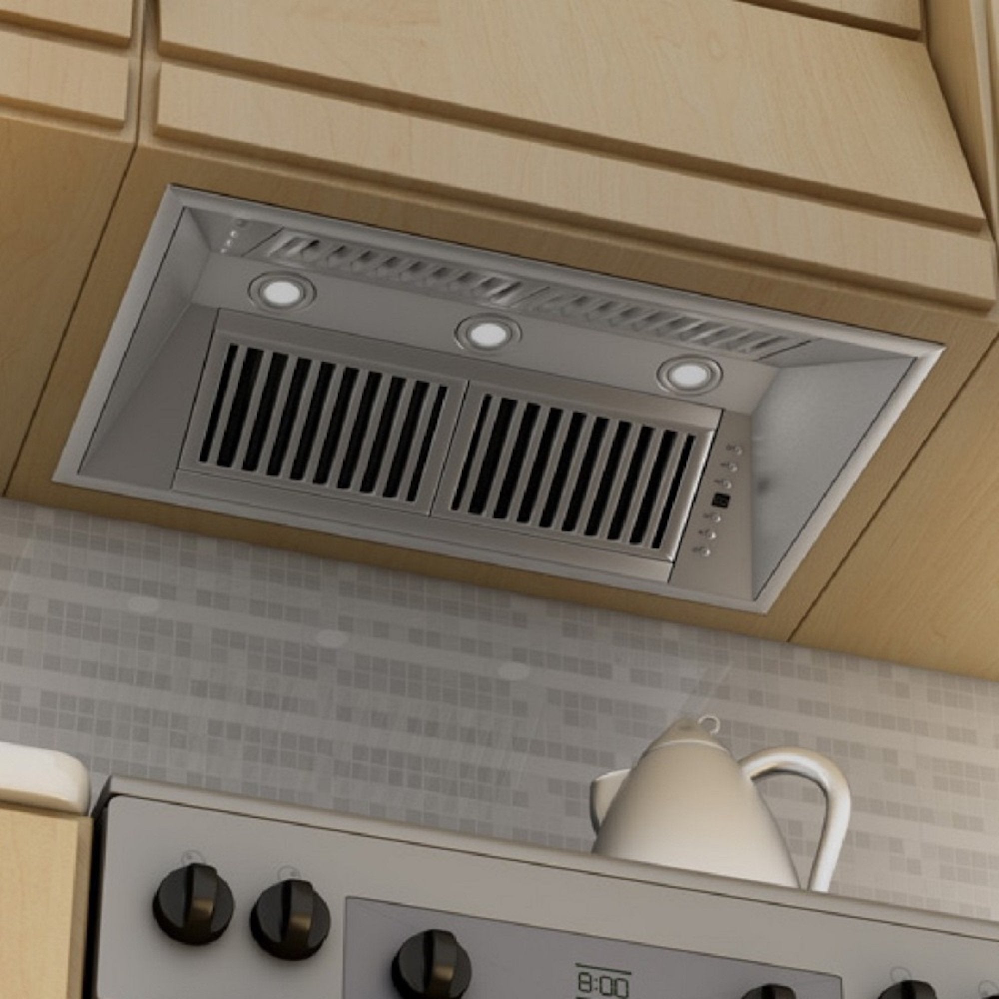 ZLINE Ducted Island Mount Range Hood Insert in Stainless Steel