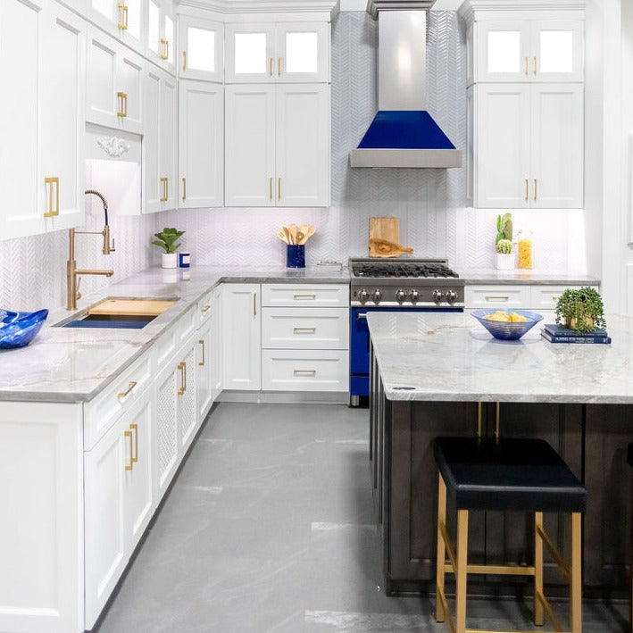 zline-36-kitchen-package-with-zline-durasnow-stainless-steel-gas-range-with-blue-gloss-door-and-convertible-vent-range-hood-2kp-rgsbgrh36