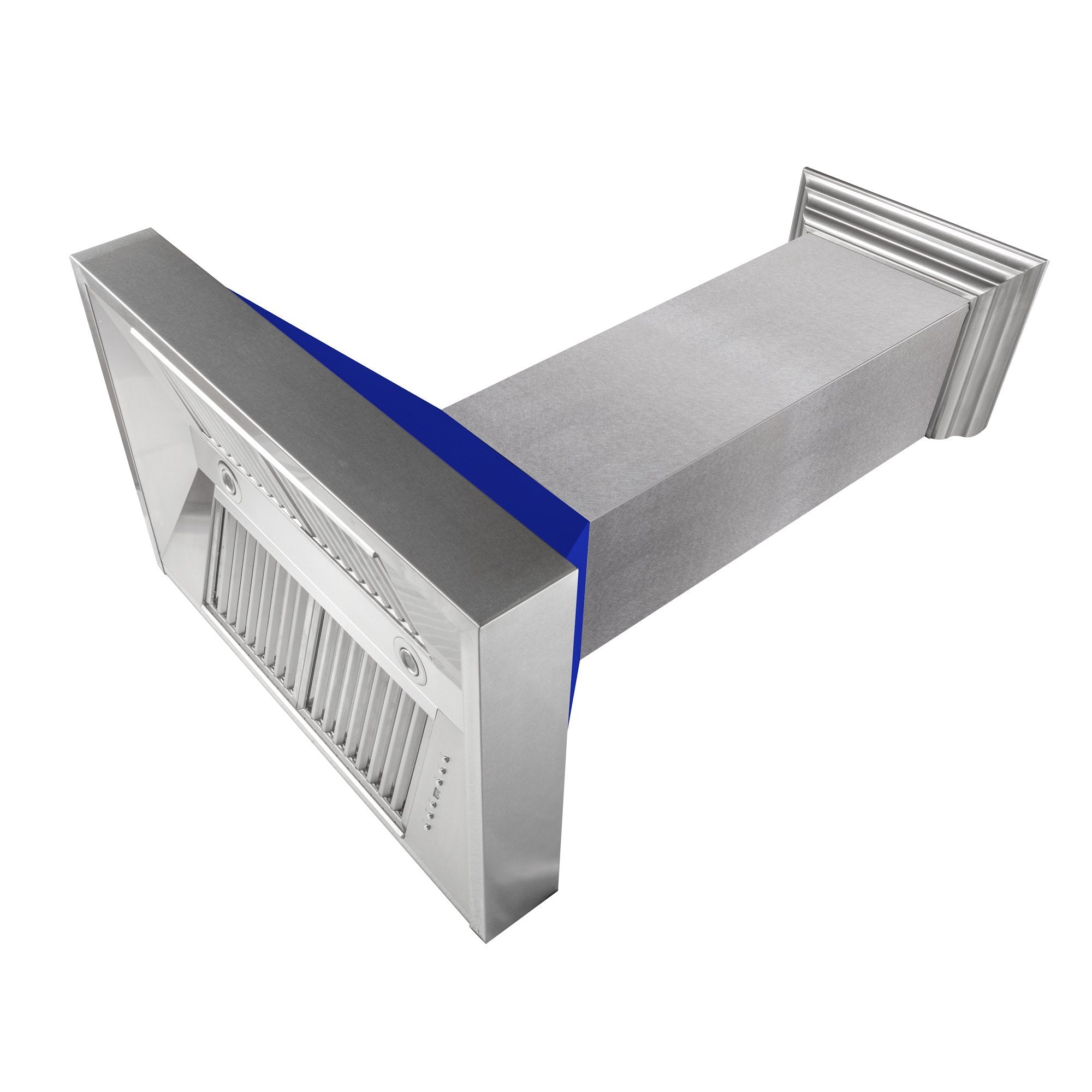 ZLINE DuraSnow Stainless Steel Range Hood with Blue Matte Shell
