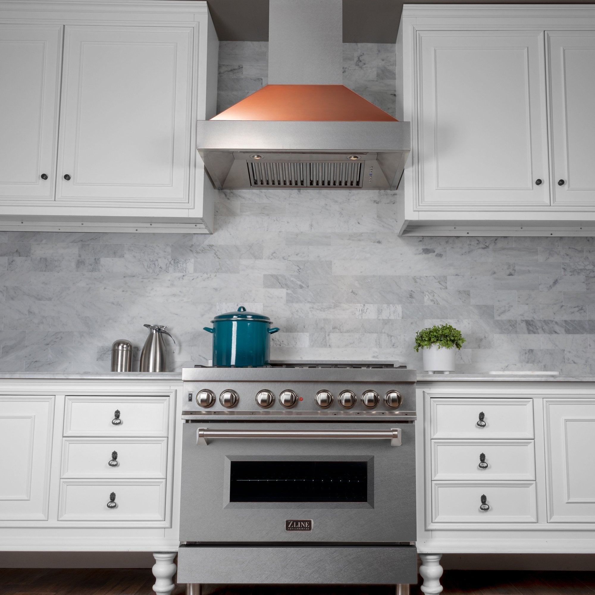 ZLINE DuraSnow Stainless Steel Range Hood with Copper Shell
