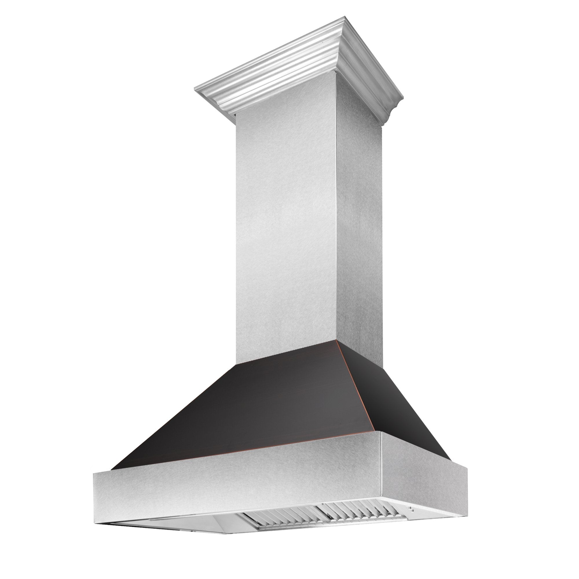 ZLINE DuraSnow Stainless Steel Range Hood with Oil Rubbed Bronze Shell