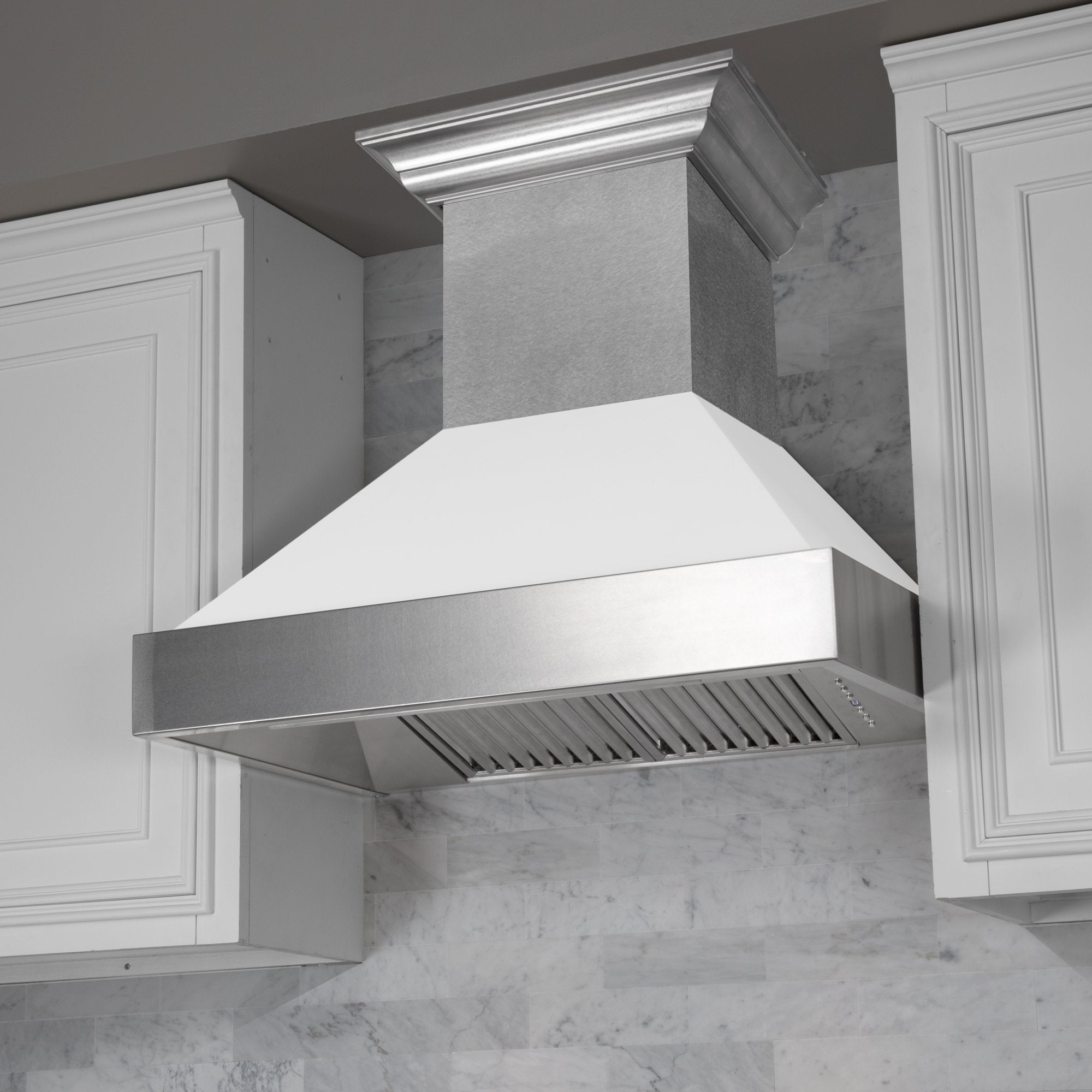 ZLINE DuraSnow Stainless Steel Range Hood with White Matte Shell