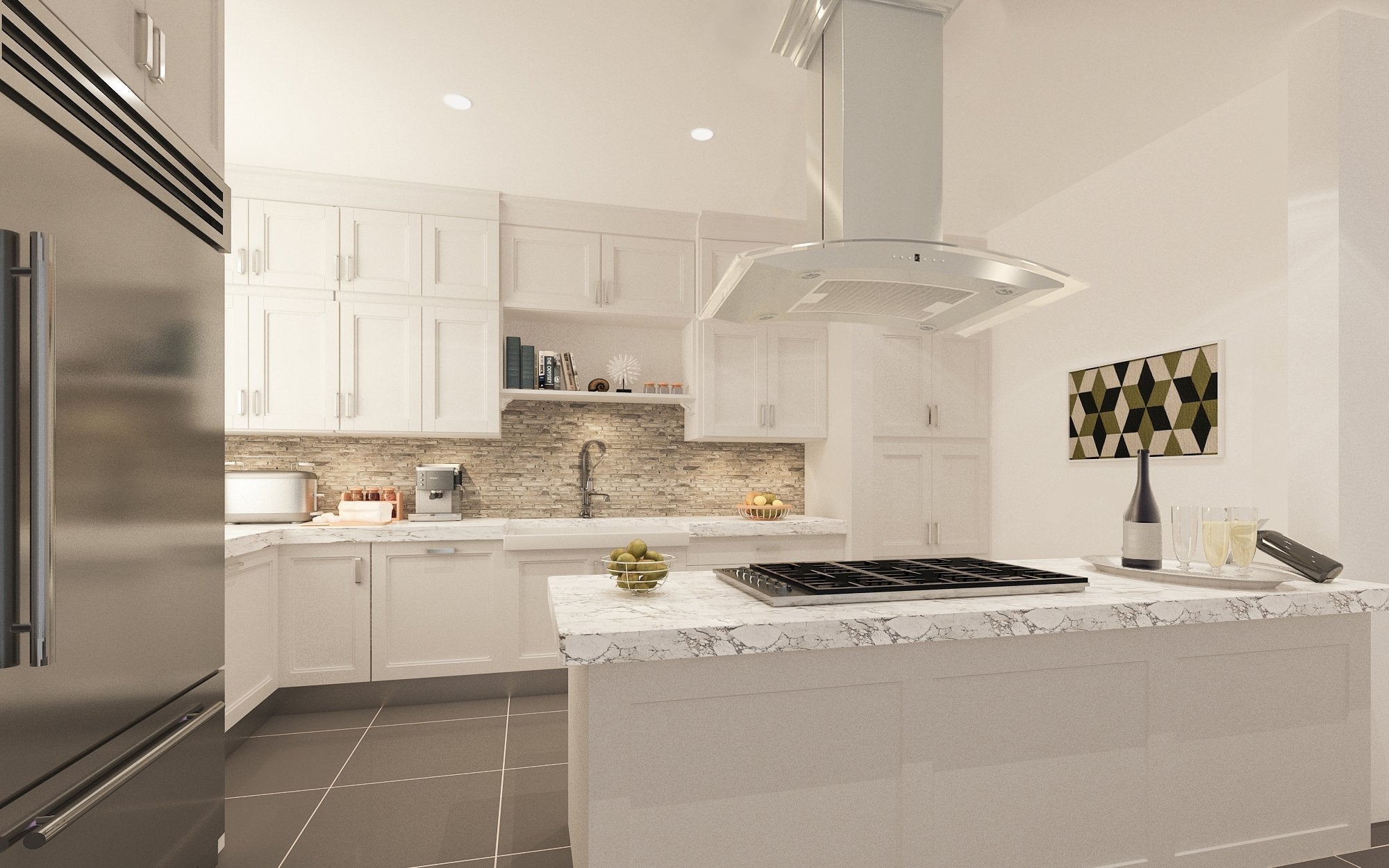 ZLINE Island Mount Range Hood in DuraSnow Stainless Steel & Glass