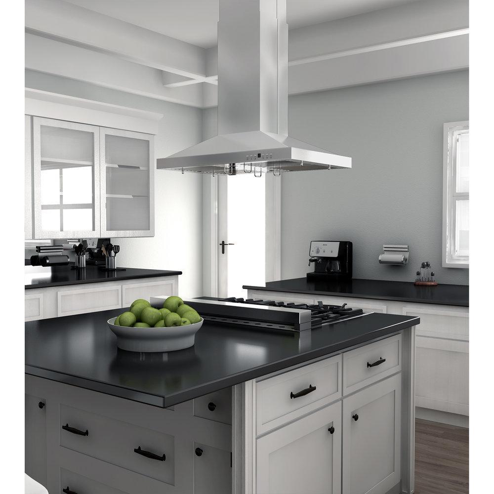 ZLINE Island Mount Range Hood in Stainless Steel