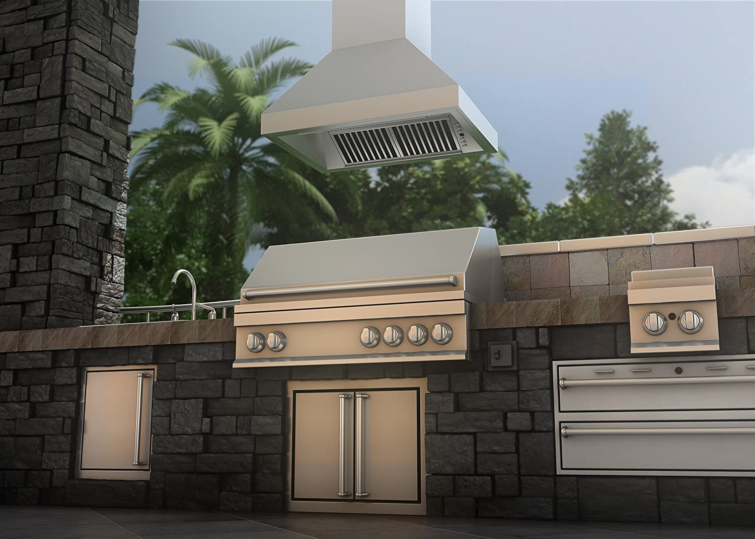 ZLINE Outdoor Island Mount Range Hood in Stainless Steel