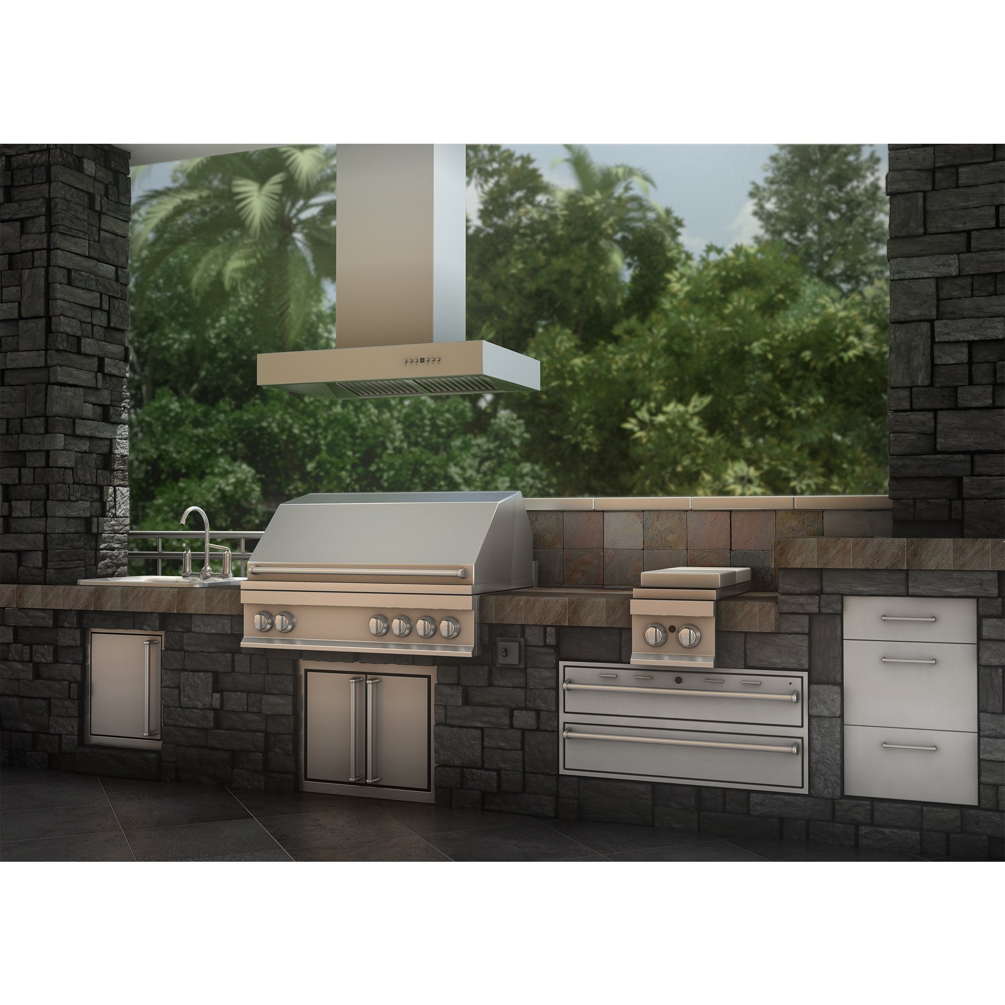ZLINE Outdoor Island Mount Range Hood in Stainless Steel - KECOMi-304