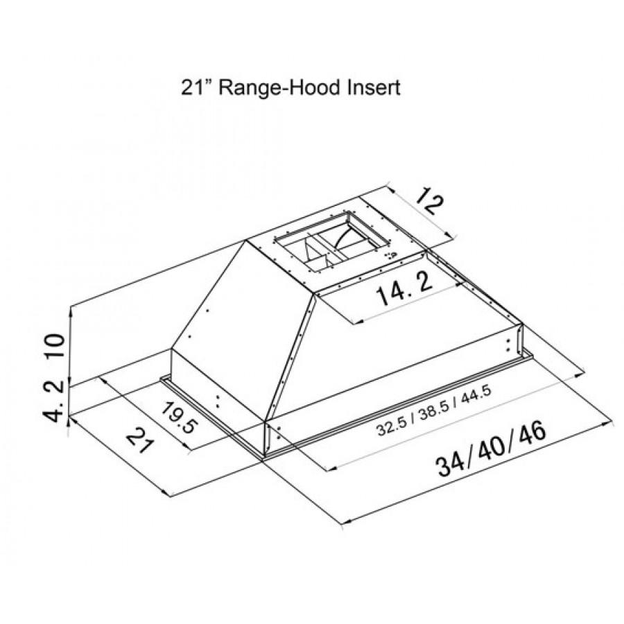 ZLINE Outdoor Range Hood Insert in Stainless Steel