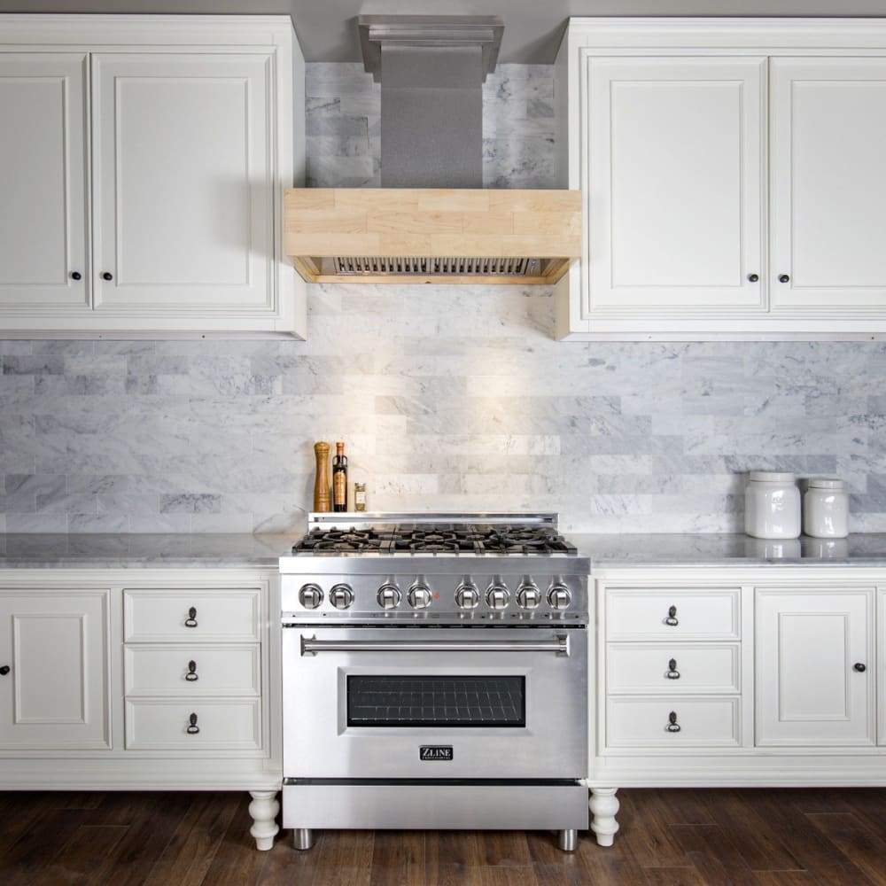 ZLINE Remote Blower Designer Series Wooden Wall Mount Range Hood in Butcher Block - 681M-RD