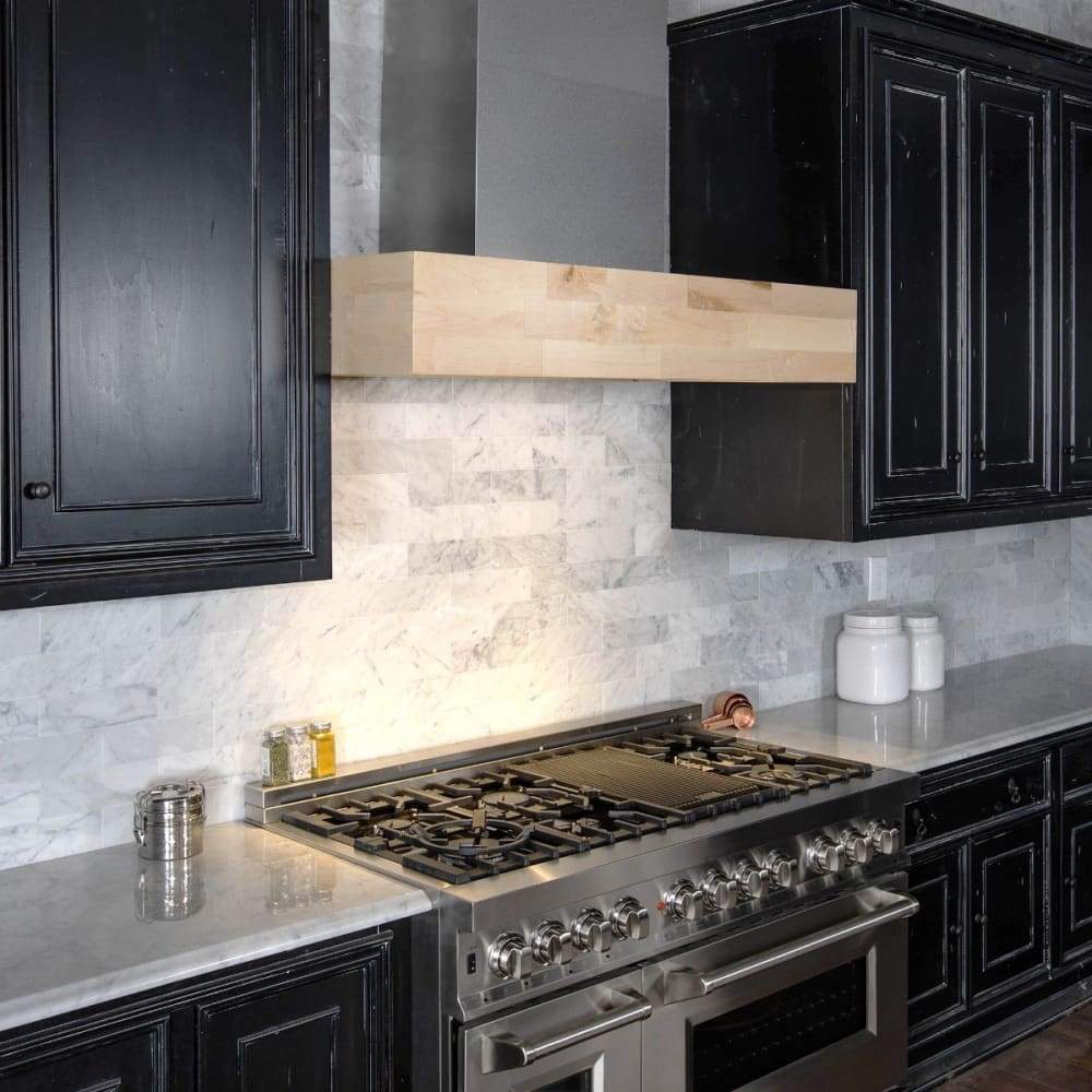 ZLINE Remote Blower Designer Series Wooden Wall Mount Range Hood in Butcher Block - 681M-RD