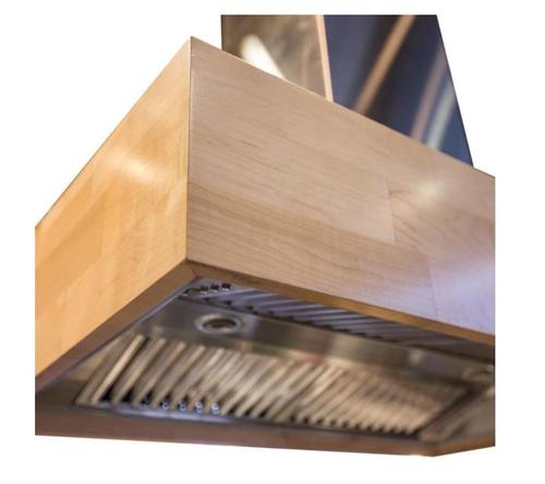 ZLINE Remote Blower Designer Series Wooden Wall Mount Range Hood in Butcher Block - 681M-RS-400