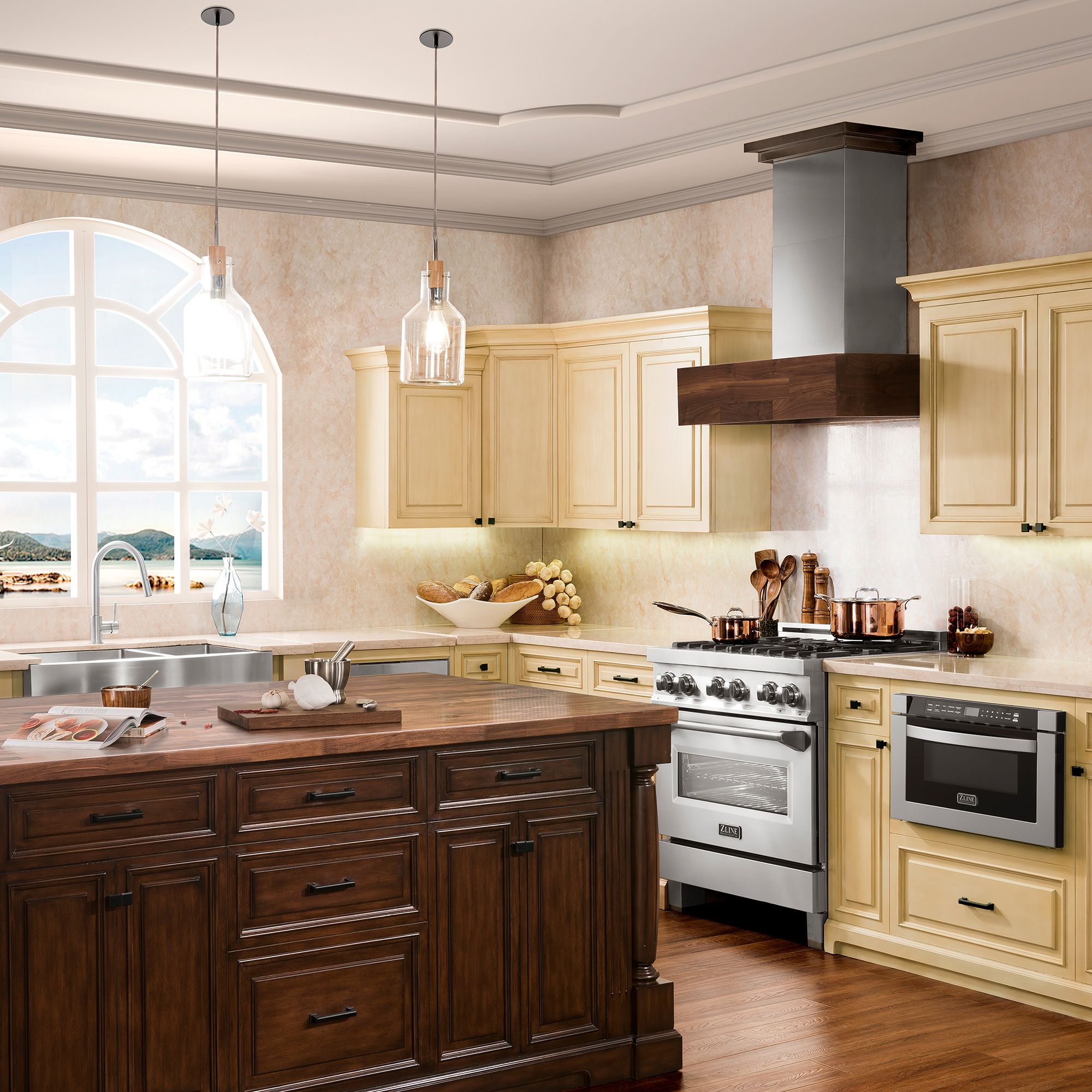 ZLINE Remote Blower Designer Series Wooden Wall Mount Range