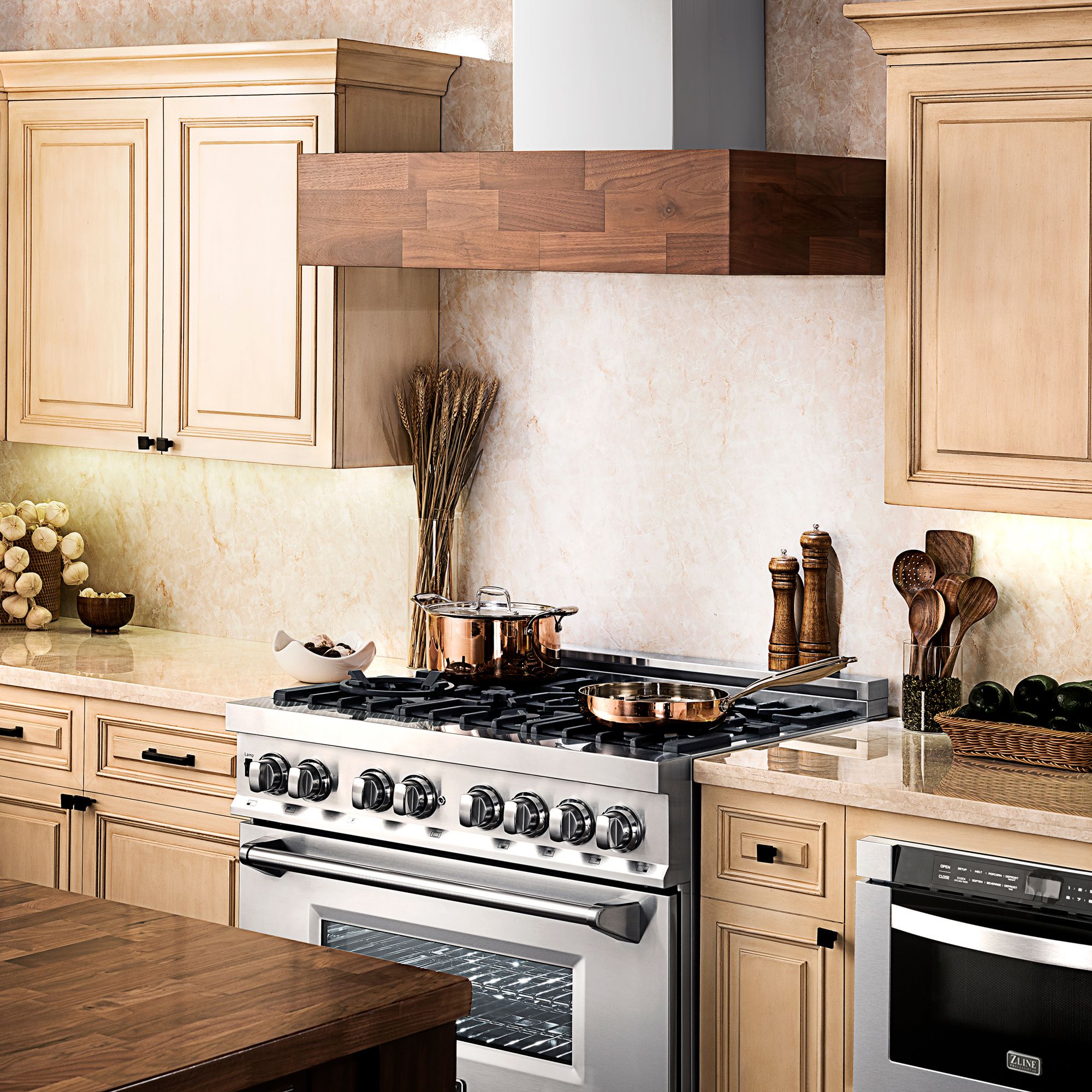 ZLINE Remote Blower Designer Series Wooden Wall Mount Range