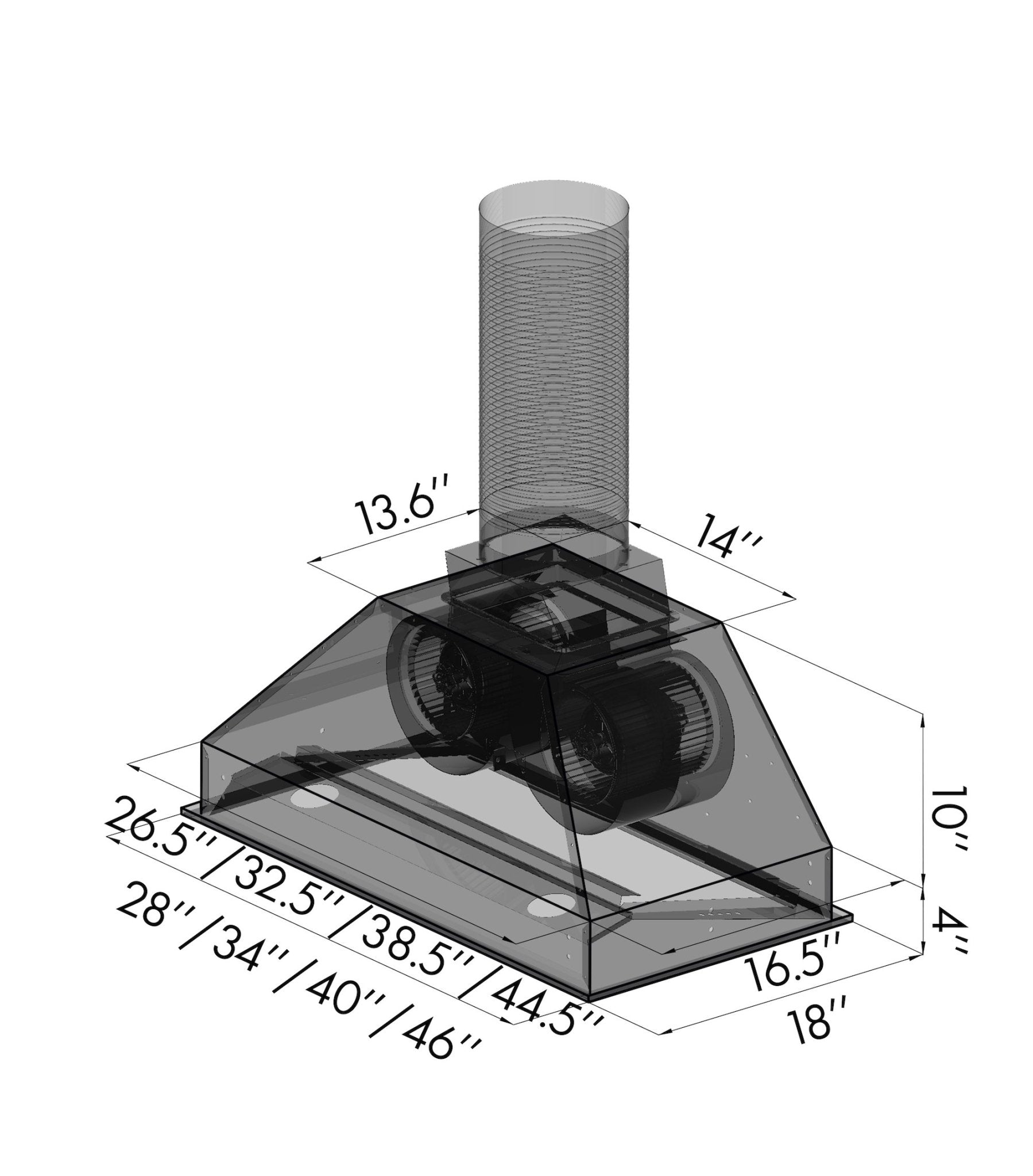 ZLINE Remote Blower Range Hood Insert in Stainless Steel