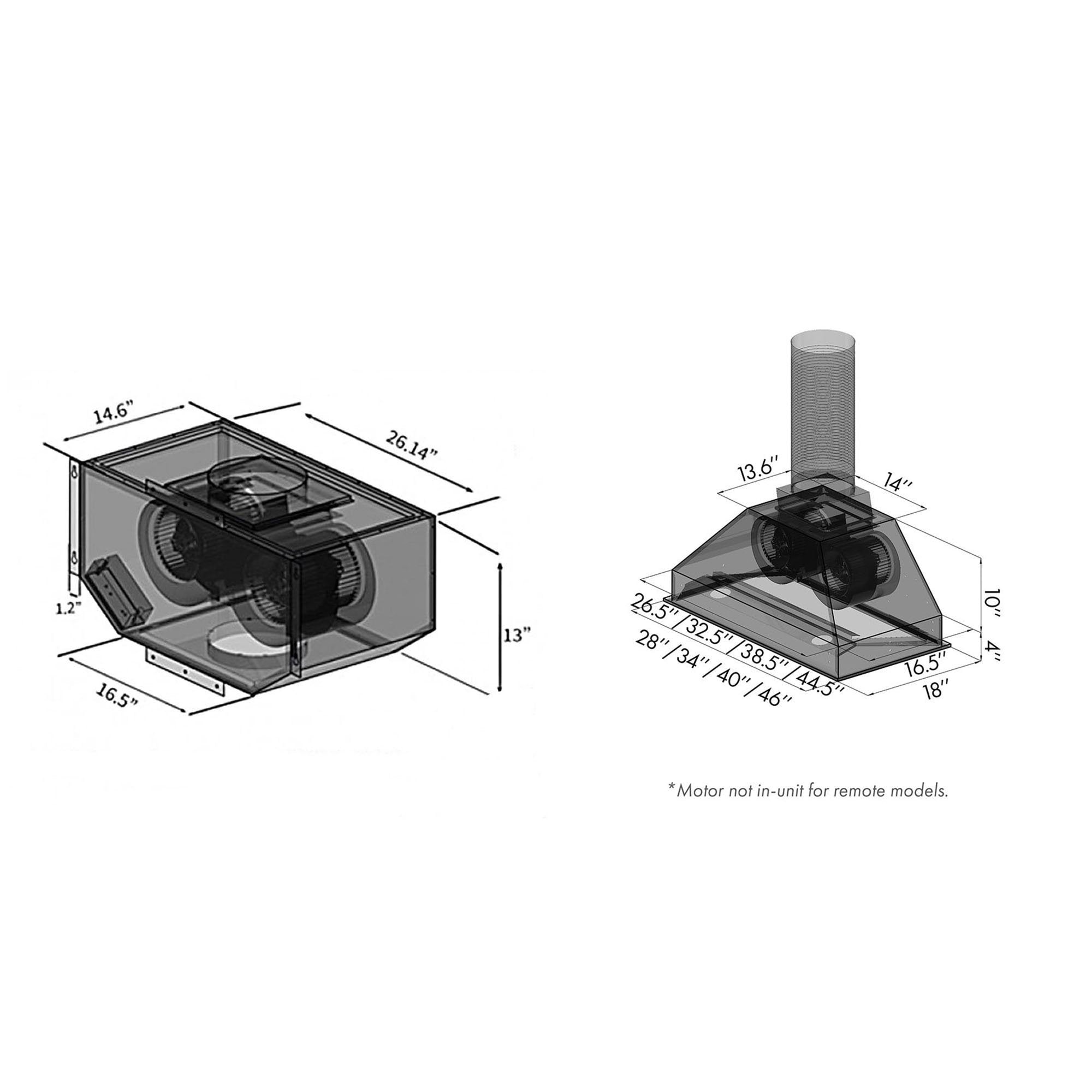 ZLINE Remote Blower Range Hood Insert in Stainless Steel