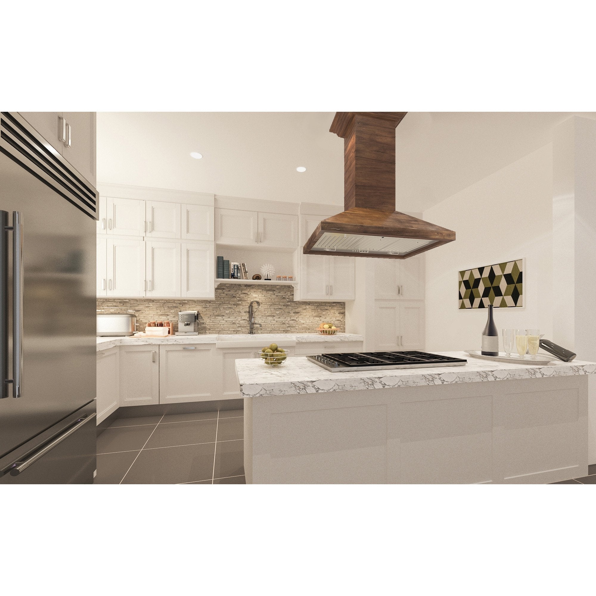 ZLINE Wooden Island Mount Range Hood in Walnut - KBiRR-RD