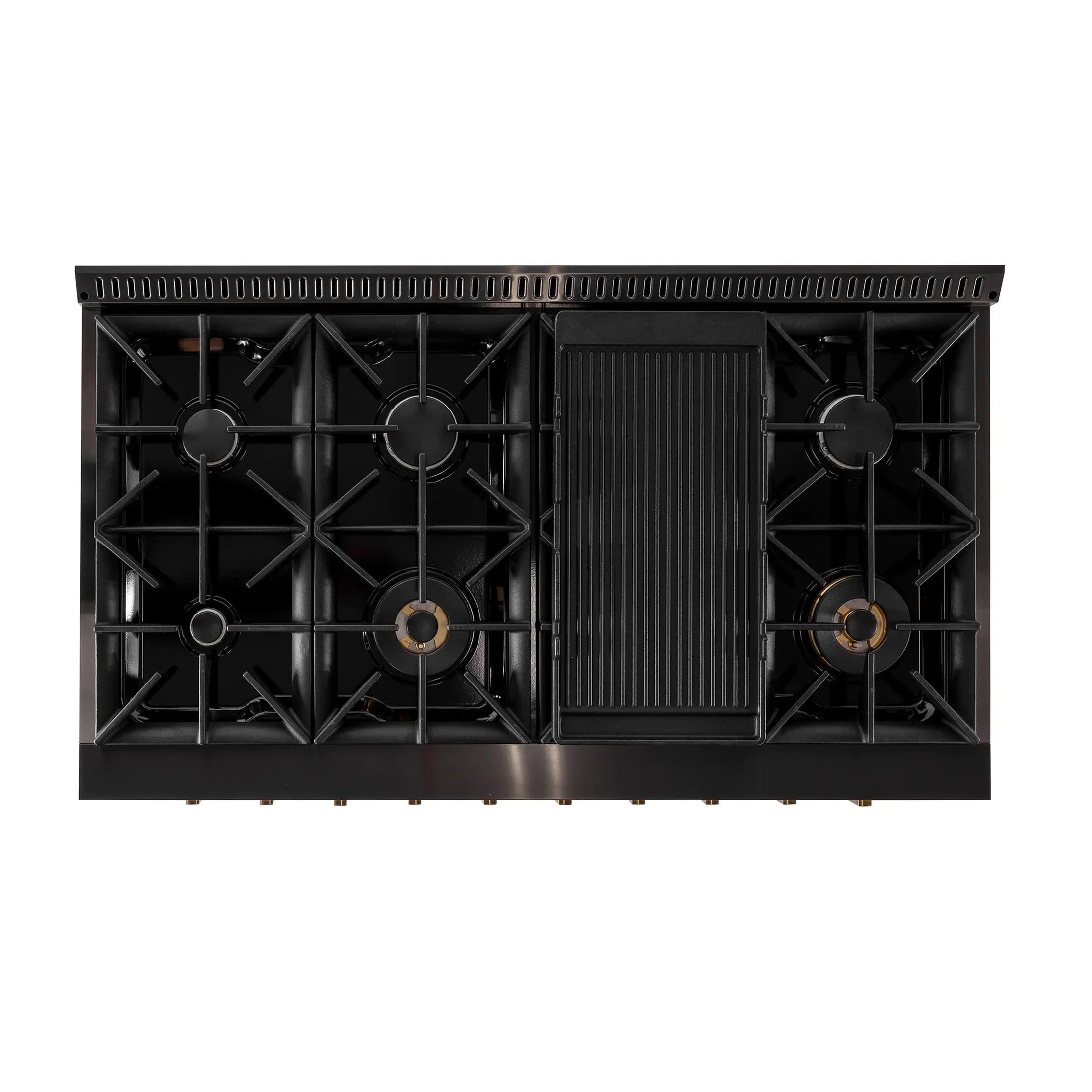 KUCHT Gemstone Professional 48-Inch 6.7 cu. ft. Propane Gas Range with Sealed Burners, Griddle/Grill and Two Ovens - One Convection - in Titanium Stainless Steel KEG483/LP