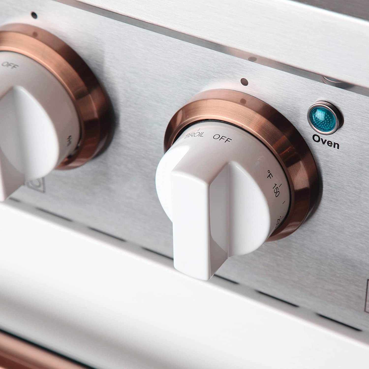 Kucht Signature 30" Gas Range in White with White Knobs & Rose Gold Handle KNG301-W-ROSE