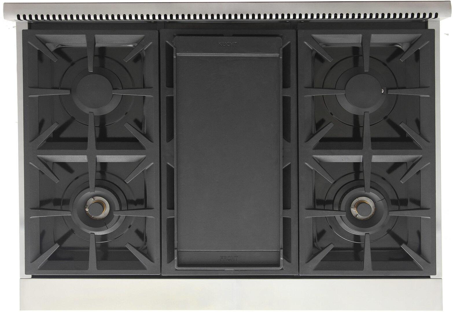 Kucht 36-Inch 6 Burner Gas Rangetop in Stainless Steel with Royal Blue Knob KFX369T-B