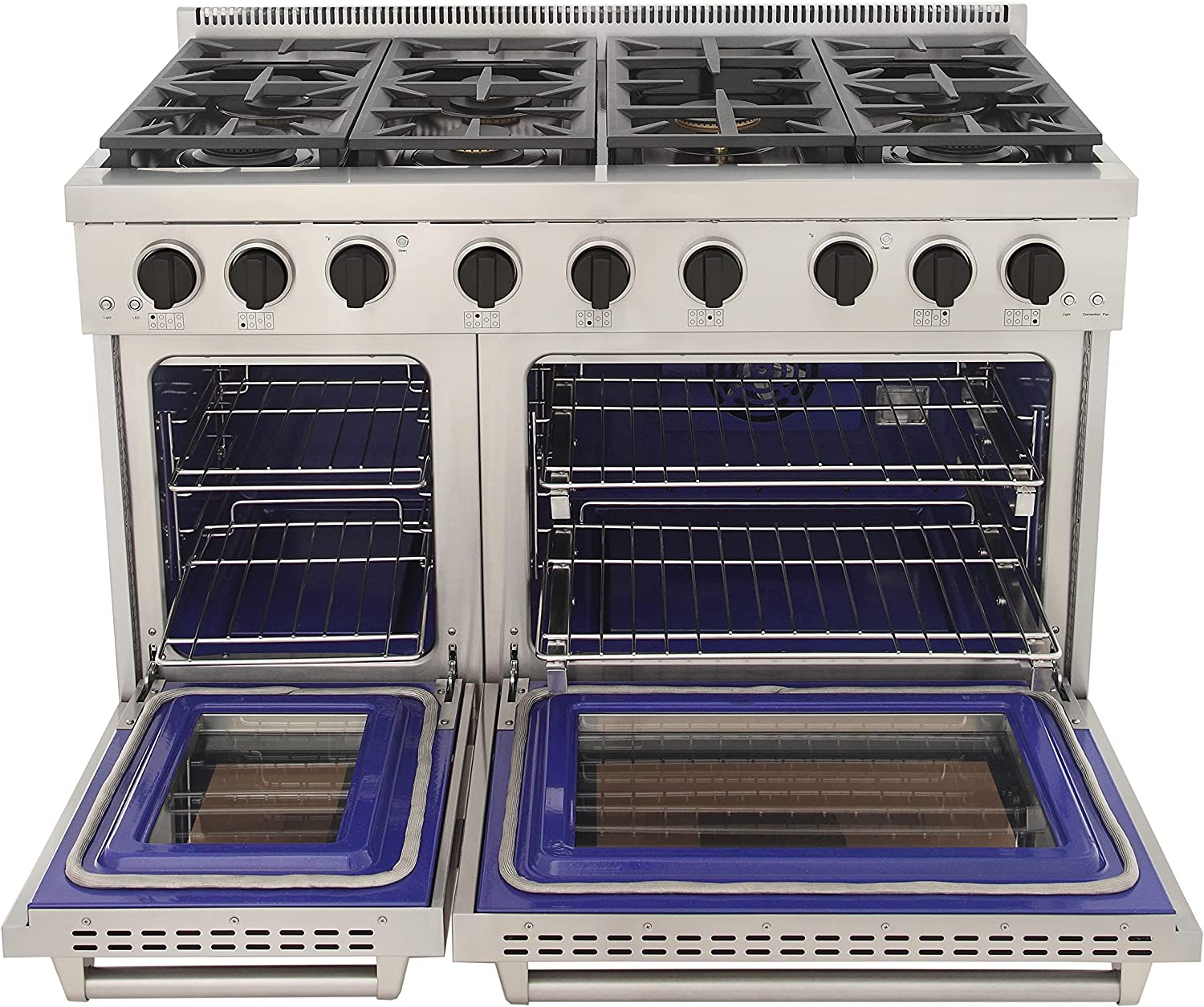 Kucht 48-Inch Gas Range in Stainless Steel with Black Knob KFX480-K