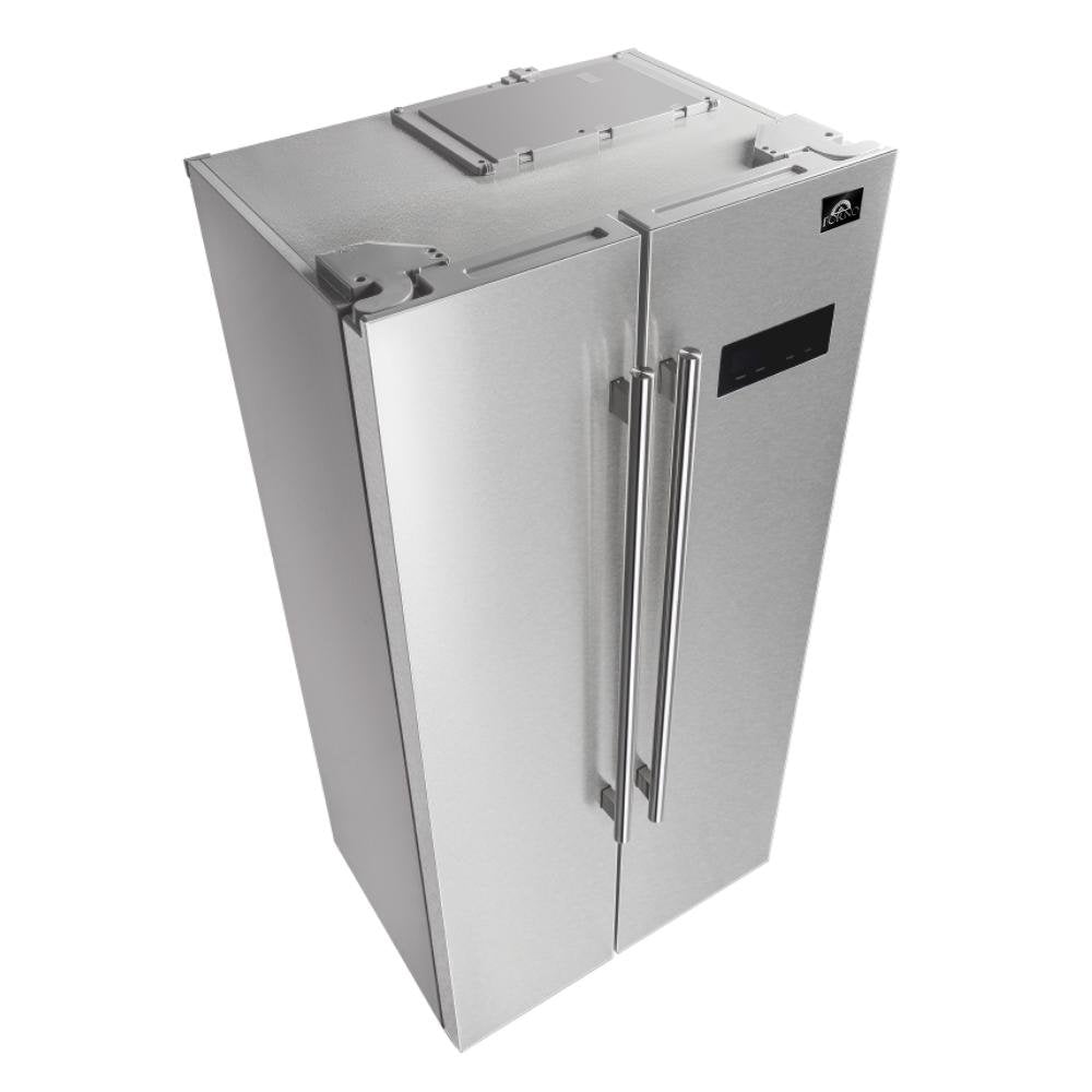 FORNO Salerno 33" Side by Side Built-in Refrigerator 15.6 cu.ft in Stainless Steel - FFRBI1805-33SB