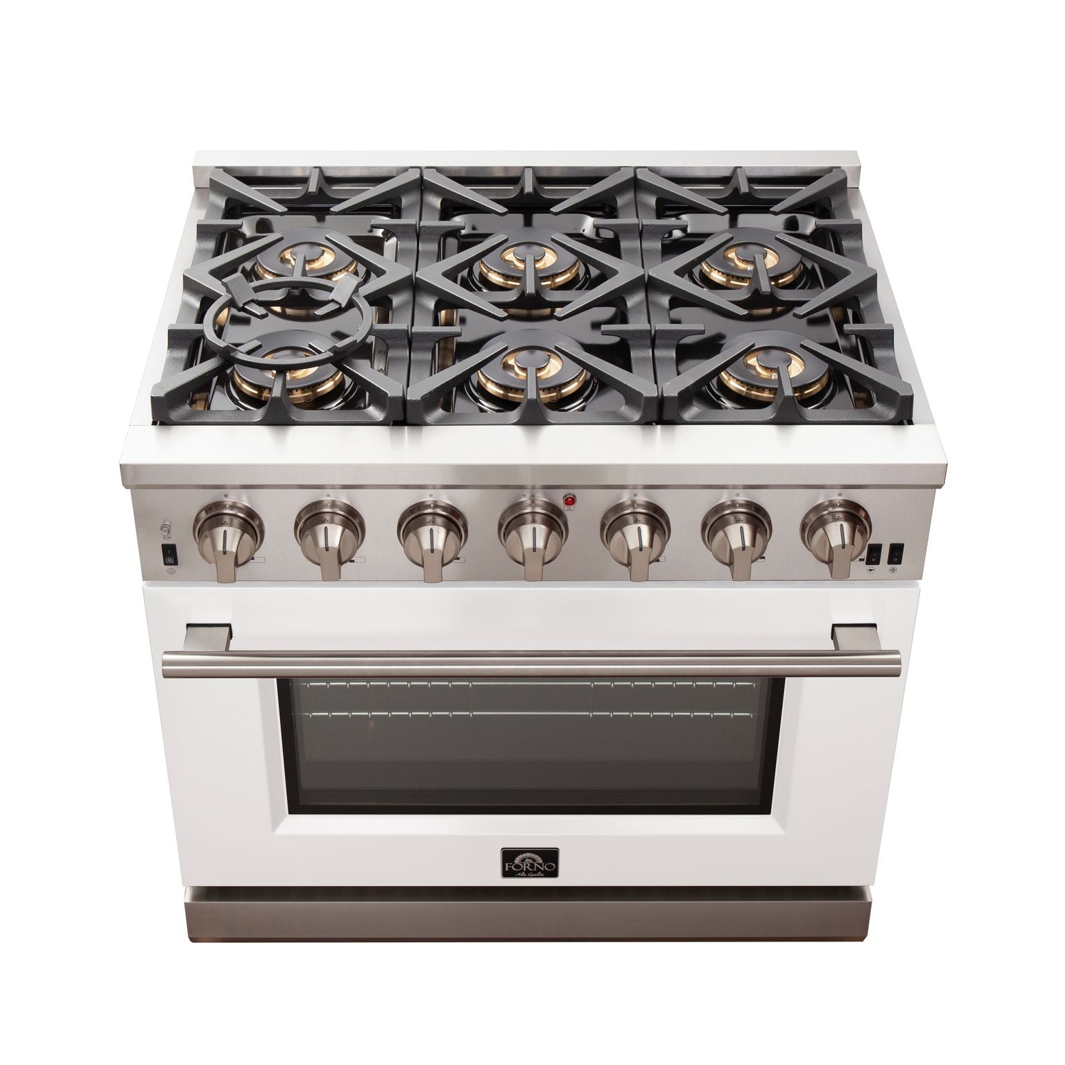 FORNO Capriasca - Titanium Professional 36" Freestanding Colored Door Gas Range FFSGS6260-36
