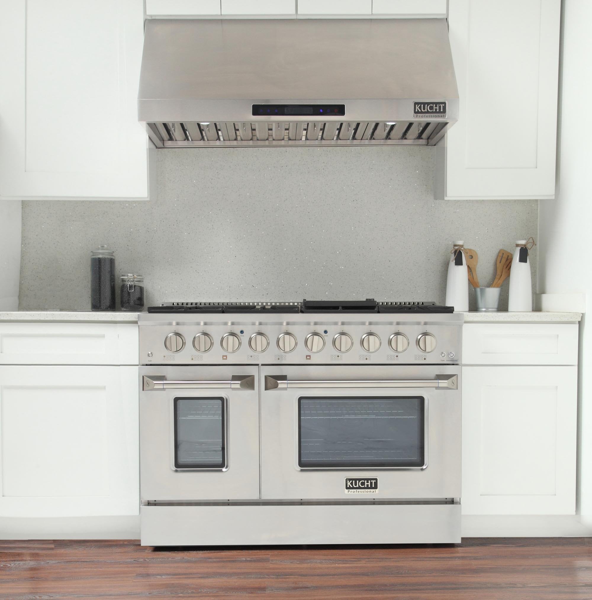 Kucht 48-Inch 6.7 Cu. Ft. Gas Range with Grill/Griddle and Two Ovens in Stainless Steel KNG481-S