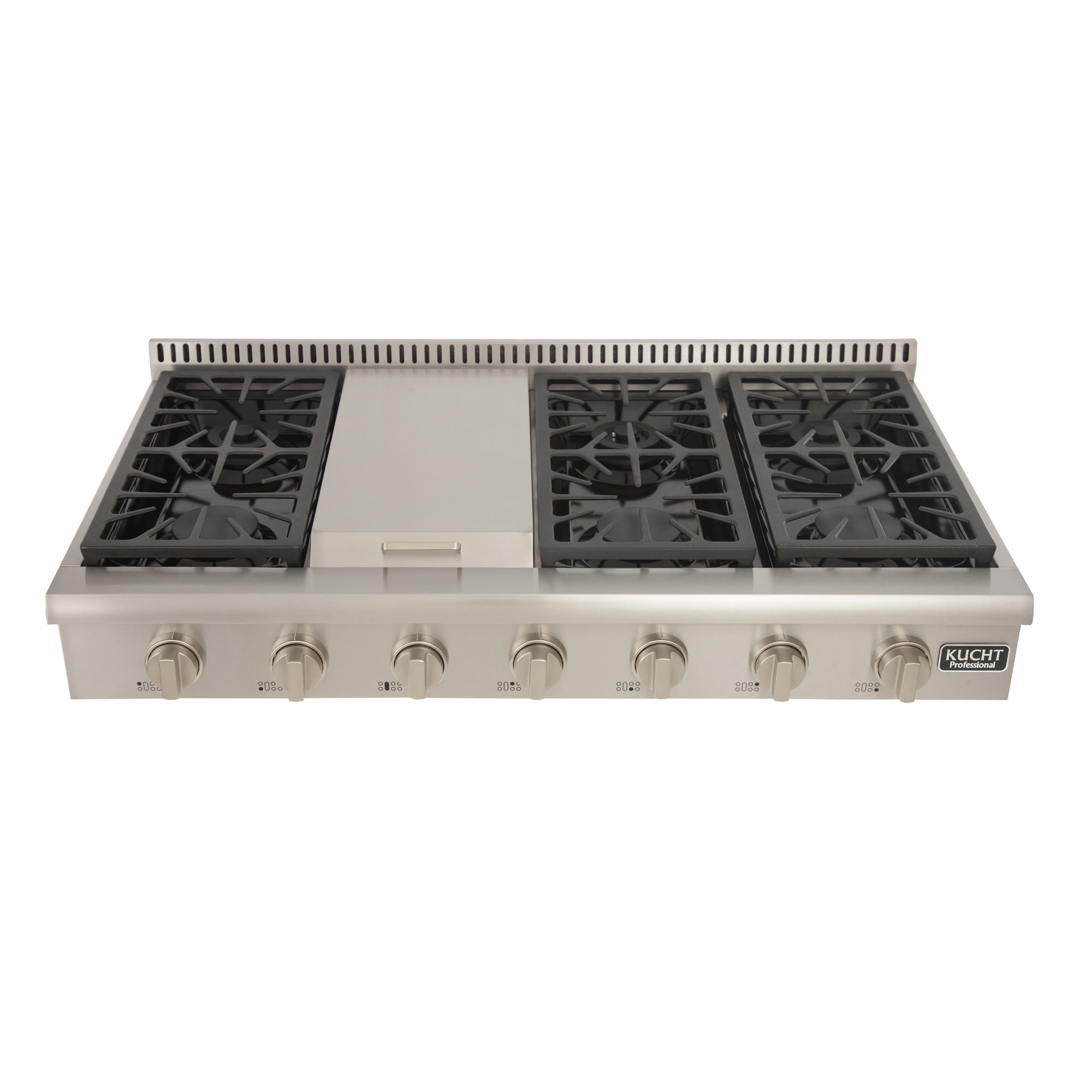 Kucht 48-Inch Gas Rangetop with Griddle in Stainless Steel KRT481GU