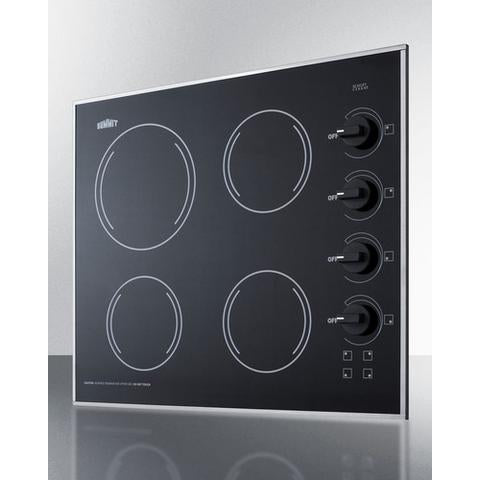Summit 24" Wide 230V 4-Burner Radiant Cooktop