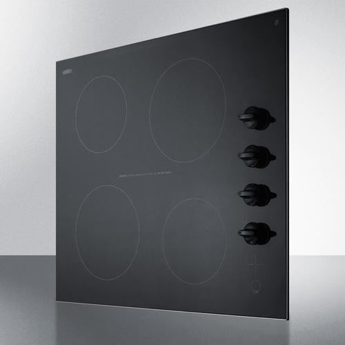 Summit 24" Wide 230V 4-Burner Radiant Cooktop